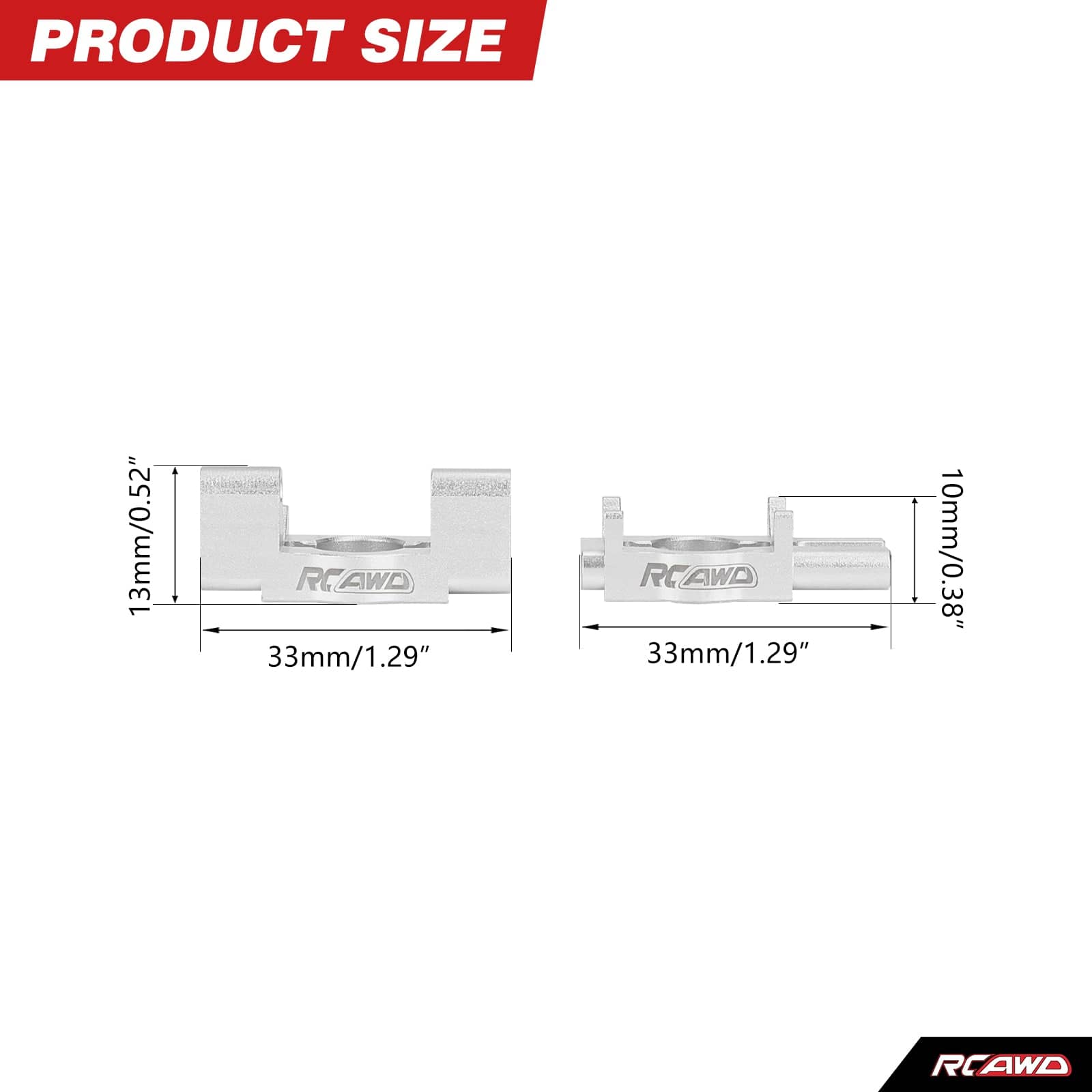 RCAWD Losi 1/18 Mini LMT Silver RCAWD LOSI MINI LMT Front Rear Body Post Mounts