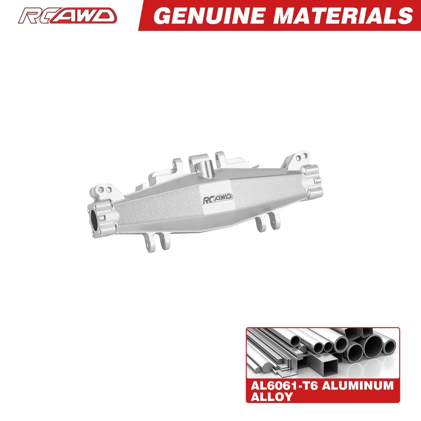 RCAWD Losi 1/18 Mini LMT Silver RCAWD LOSI MINI LMT Front Rear GearBox Axle Housing