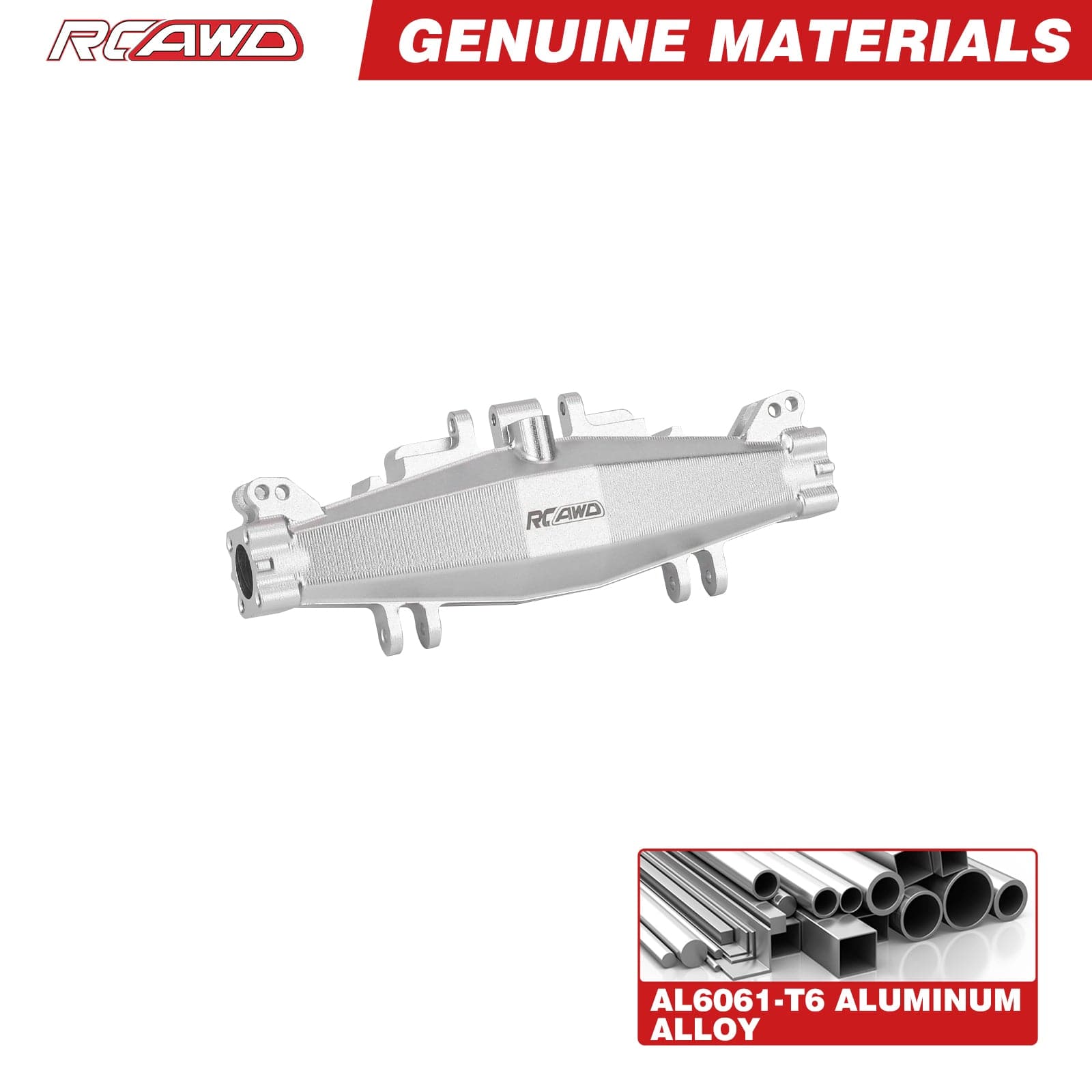 RCAWD Losi 1/18 Mini LMT Silver RCAWD LOSI MINI LMT Front Rear GearBox Axle Housing