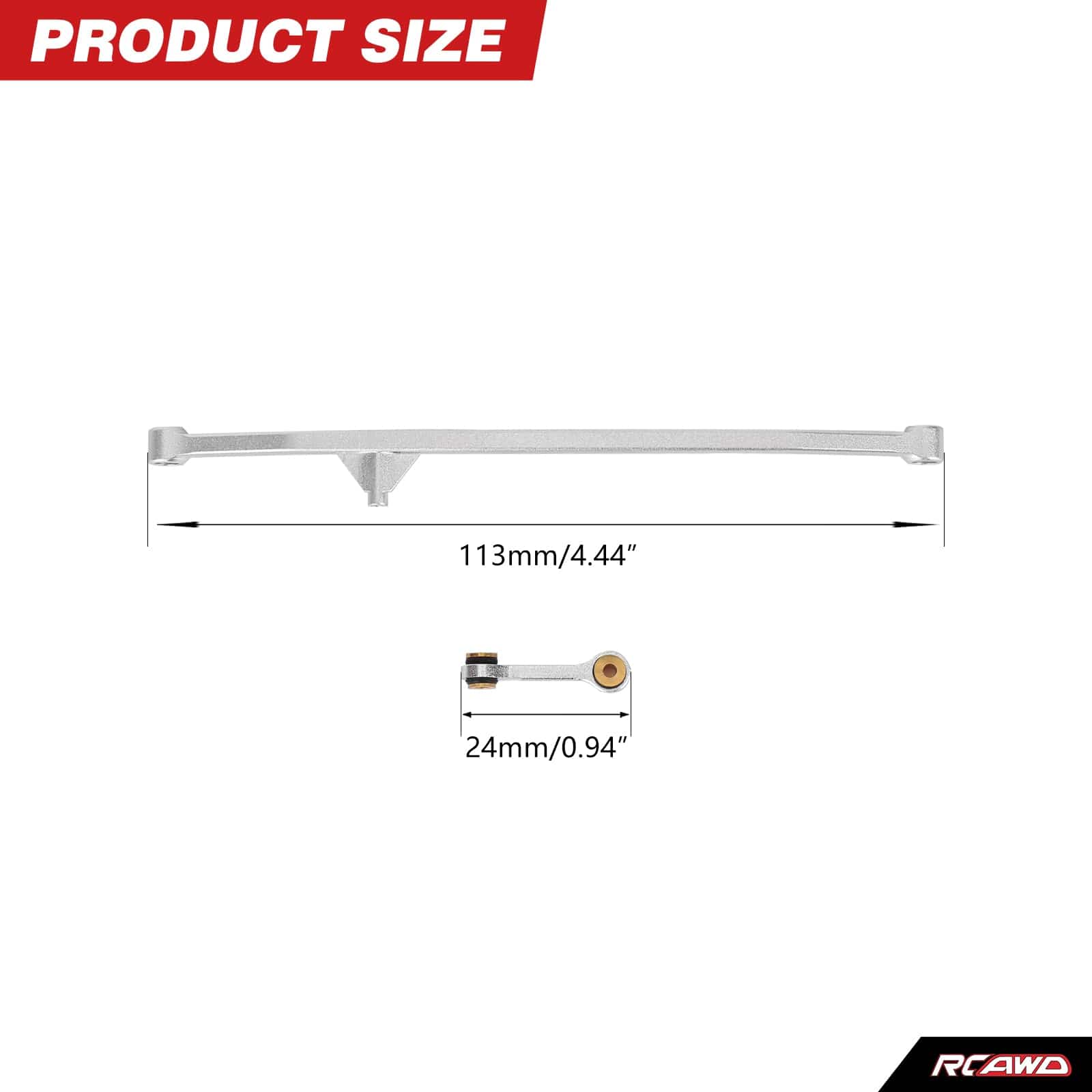 RCAWD Losi 1/18 Mini LMT Silver RCAWD LOSI MINI LMT Steering Links Servo Linkages Set