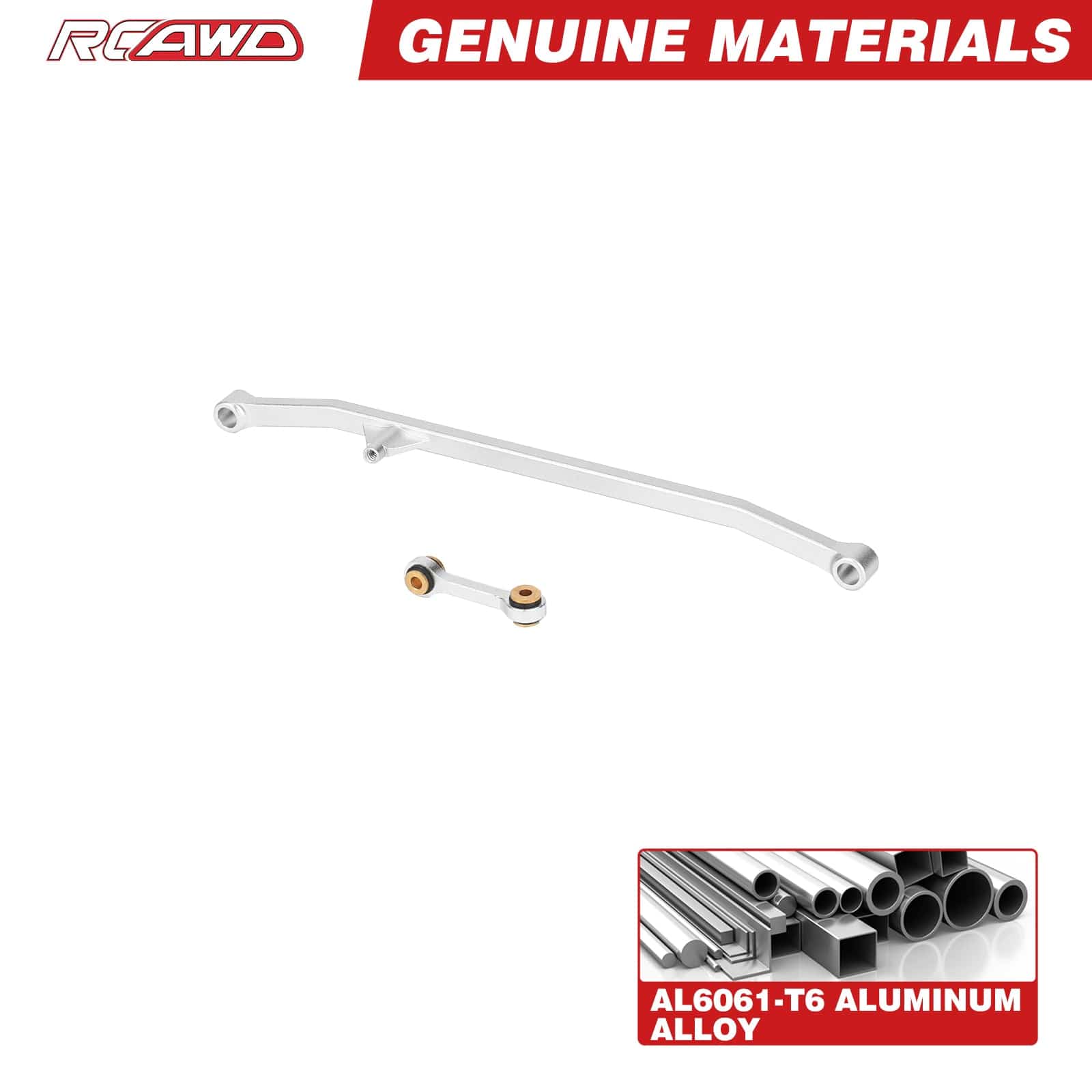 RCAWD Losi 1/18 Mini LMT Silver RCAWD LOSI MINI LMT Steering Links Servo Linkages Set