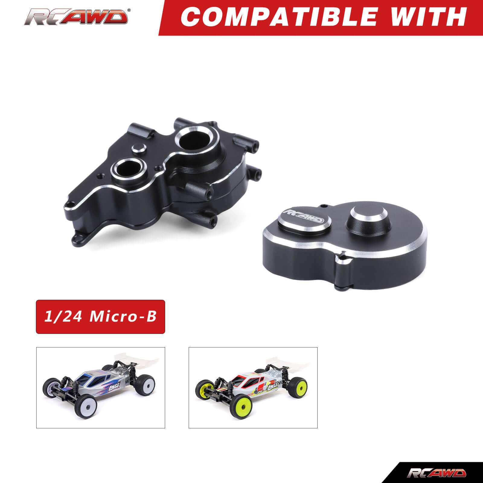 RCAWD Losi 1/24 MICRO-B 2S 2WD Front Lower Aluminum Arm / Black RCAWD LOSI 1/24 MICRO-B 2S 2WD Aluminum Alloy