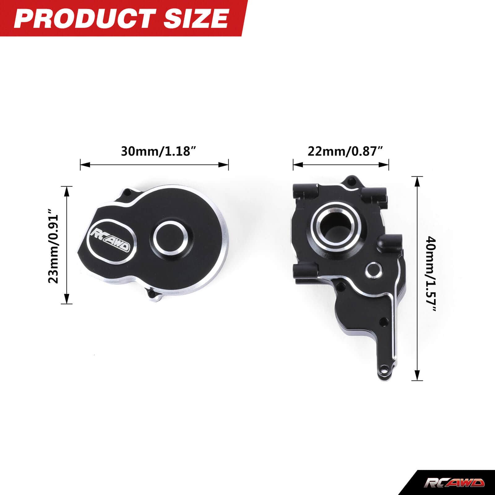 RCAWD Losi 1/24 MICRO-B 2S 2WD Front Lower Aluminum Arm / Black RCAWD LOSI 1/24 MICRO-B 2S 2WD Aluminum Alloy