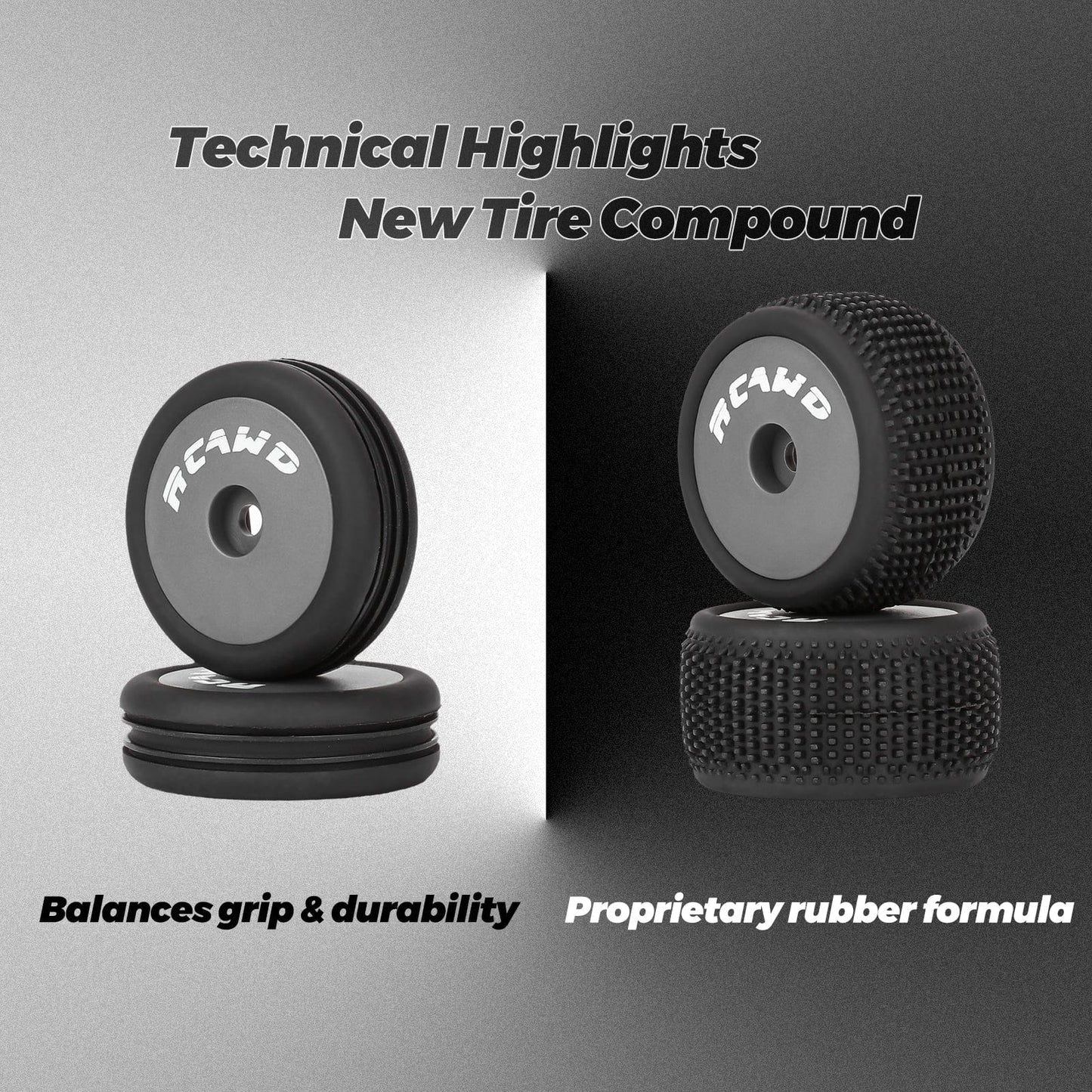 RCAWD Losi 1/24 MICRO-B 2S 2WD RCAWD Micro-B Speck-B Maverick MICROBE Front Rear Wheel Tyres