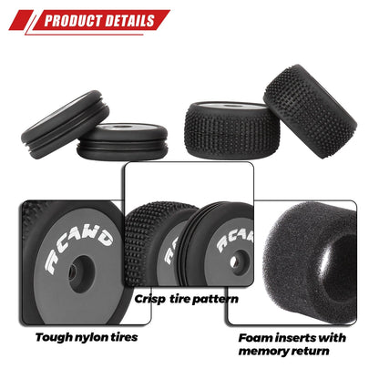 RCAWD Losi 1/24 MICRO-B 2S 2WD RCAWD Micro-B Speck-B Maverick MICROBE Front Rear Wheel Tyres