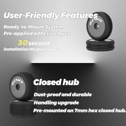 RCAWD Losi 1/24 MICRO-B 2S 2WD RCAWD Micro-B Speck-B Maverick MICROBE Front Rear Wheel Tyres