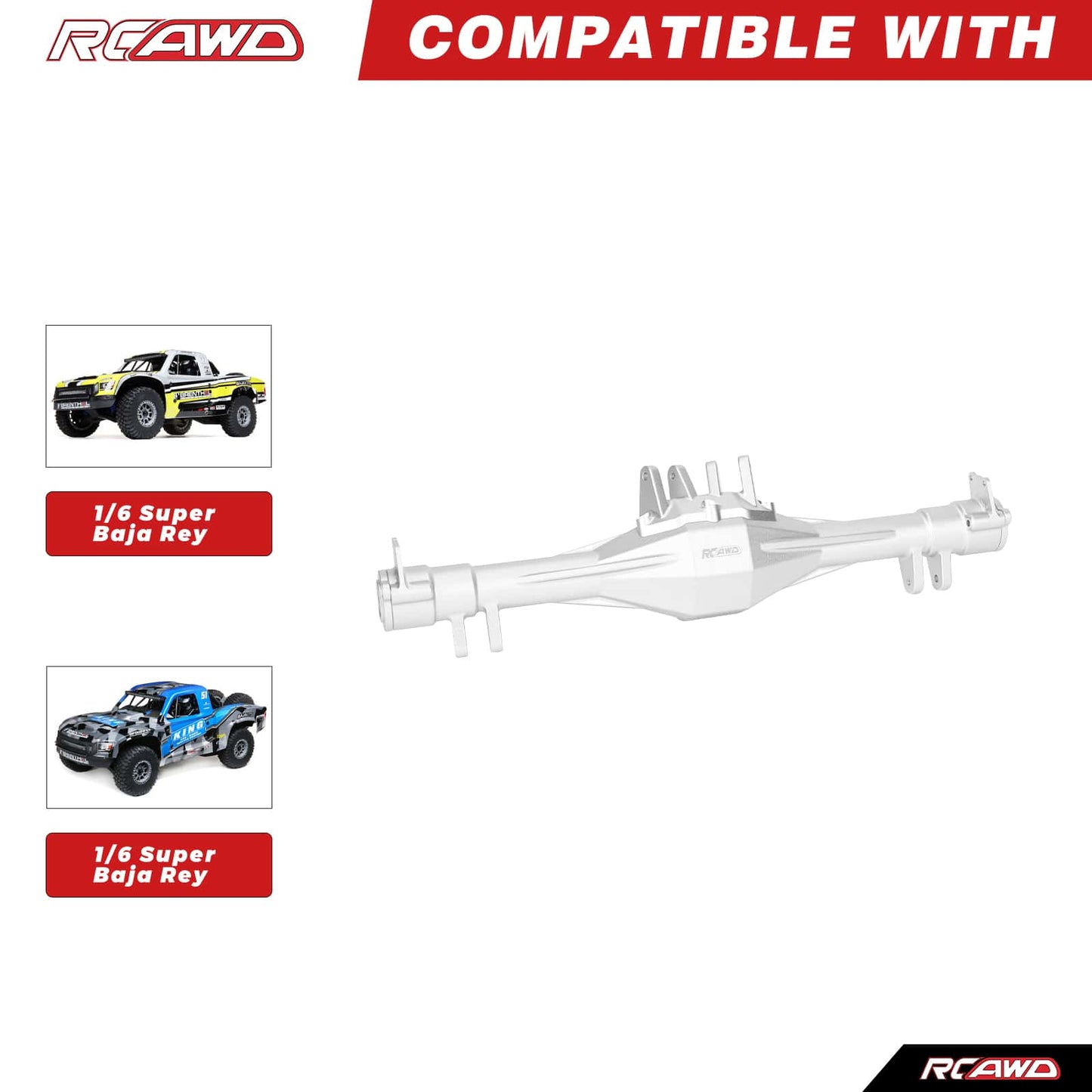 RCAWD Losi 1/6 Super Baja Rey Rear Axle Housing RCAWD LOSI Super Baja Rey Rear Axle Housing Set