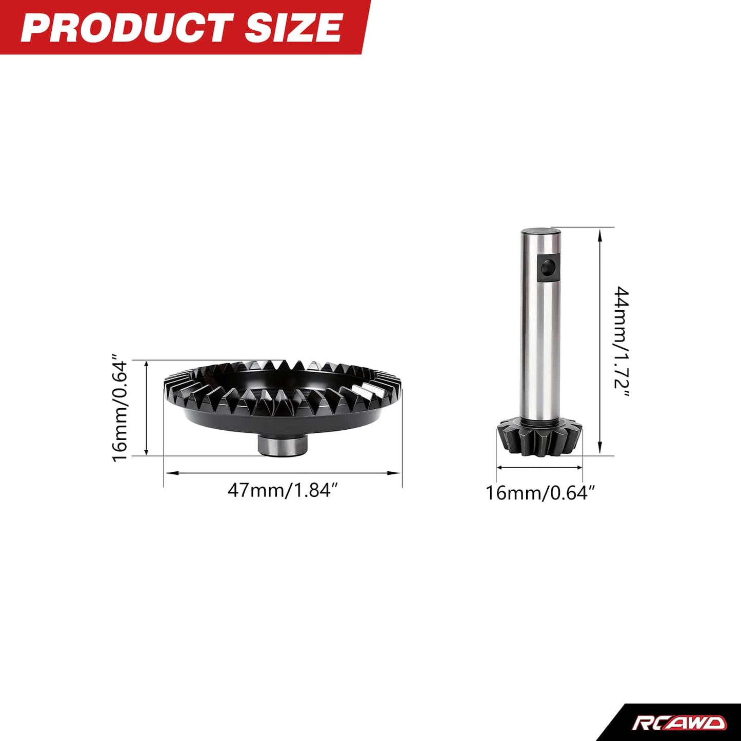 RCAWD Losi 1/6 Super Baja Rey Rear Trailing Arm RCAWD LOSI Super Baja Rey 38/12T Spur Pinion Gear Set