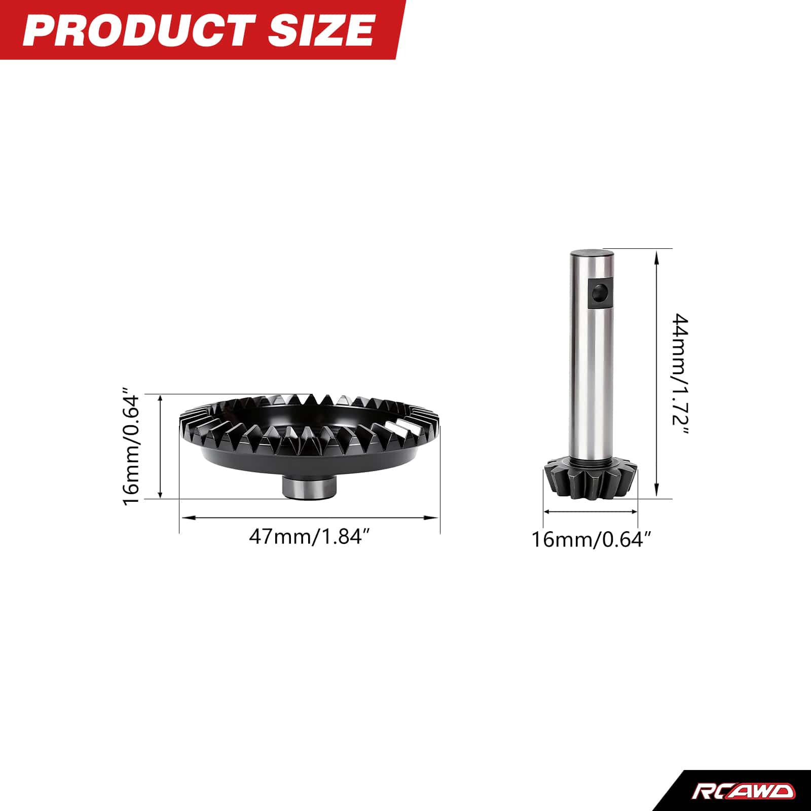 RCAWD Losi 1/6 Super Baja Rey Rear Trailing Arm RCAWD LOSI Super Baja Rey 38/12T Spur Pinion Gear Set