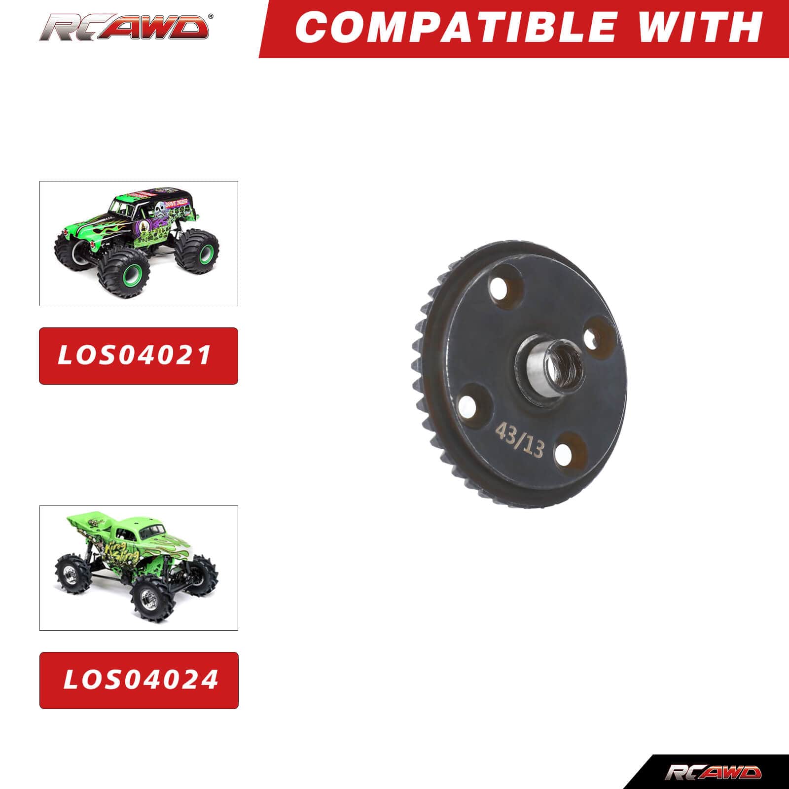 RCAWD LOSI 1/8 LMT 43T Diff Gear RCAWD Losi 1/8 LMT 43T Diff Gear