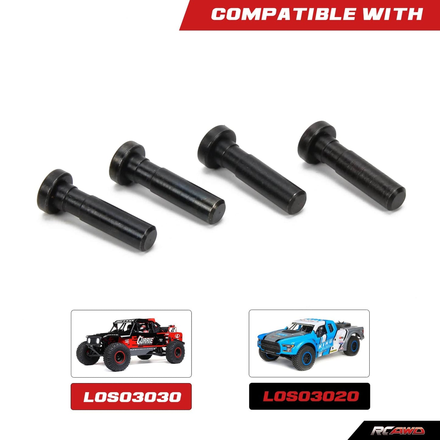 RCAWD LOSI 1/8 LMT Black RCAWD Losi LMT upgrade parts #45 Front Kingpin steering screw pin 4*17.5MM LOS244005