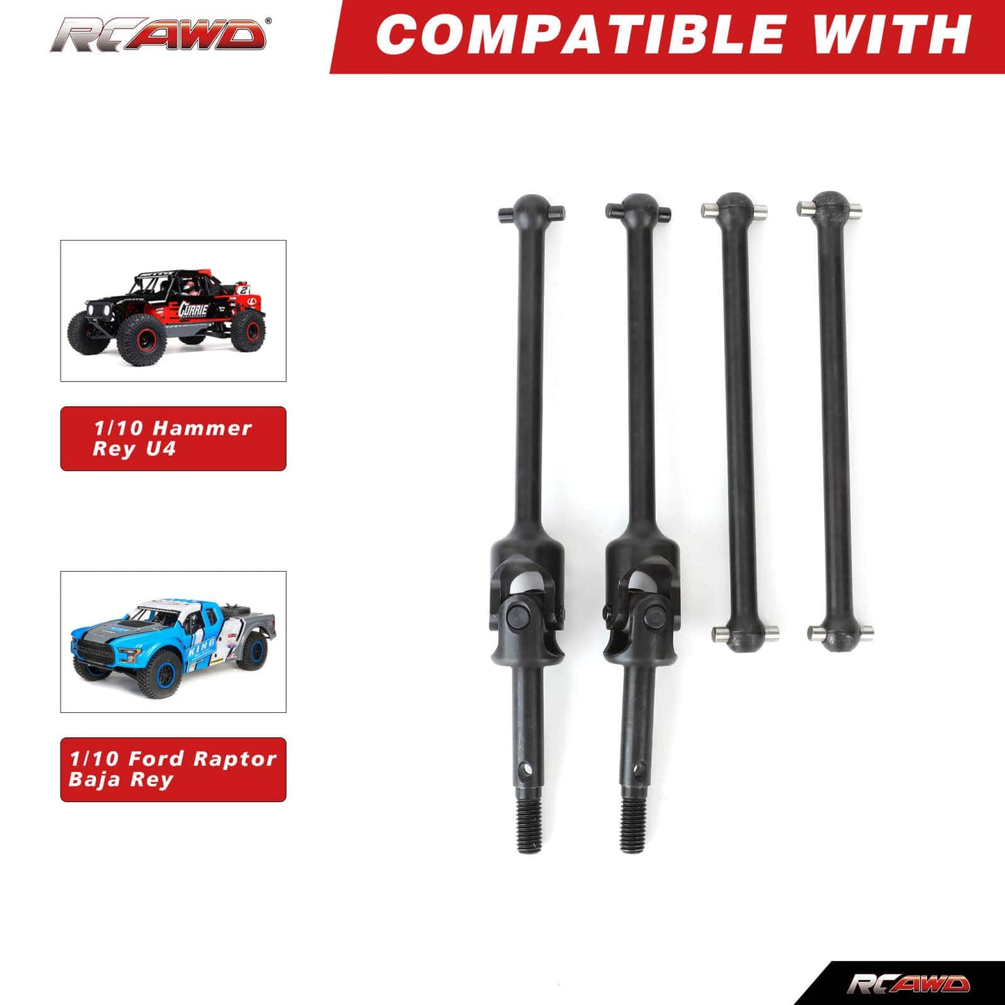 RCAWD LOSI 1/8 LMT RCAWD 120MM 80MM Front Universal Drive Shafts Rear Dogbones Set For Losi 1/8 LMT 4WD