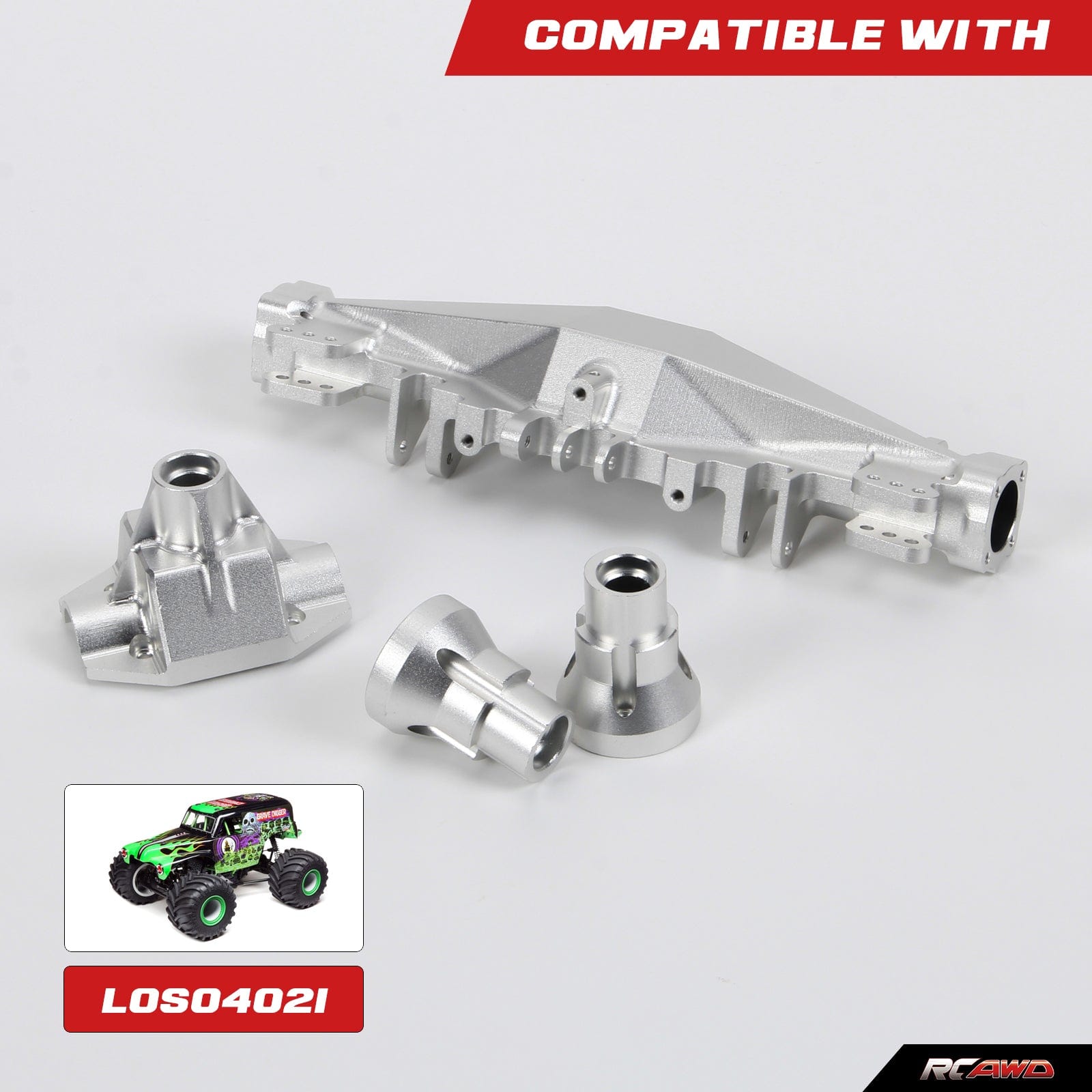 RCAWD LOSI 1/8 LMT RCAWD Losi 1/8 LMT Axle Housing with Spindle Carrier Rear Axle Mount