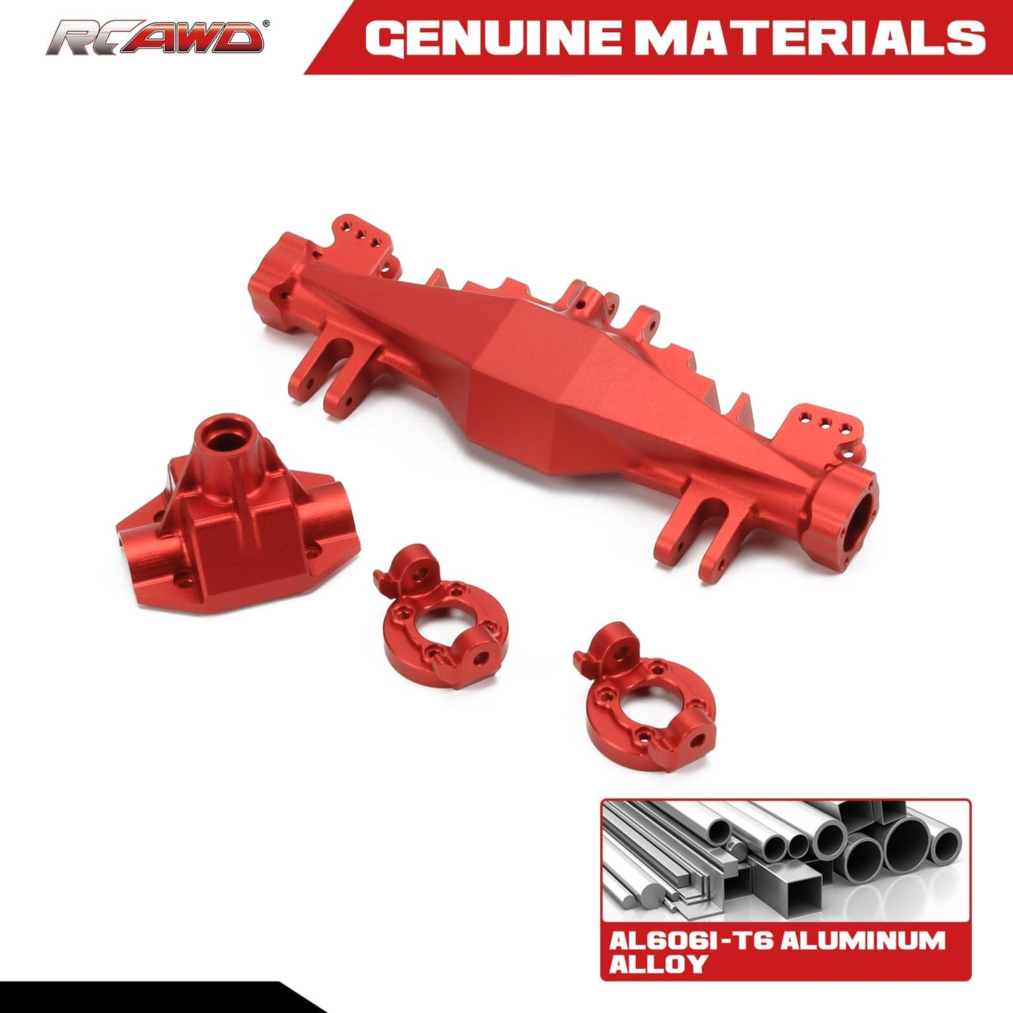 RCAWD LOSI 1/8 LMT RCAWD Losi 1/8 LMT Axle Housing with Spindle Carrier Rear Axle Mount