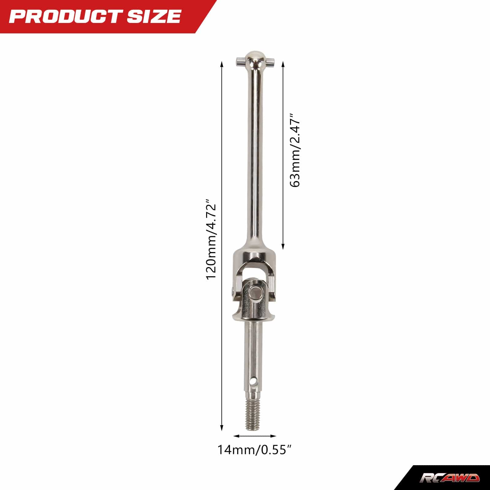 RCAWD LOSI 1/8 LMT RCAWD Losi 1/8 LMT Front Universal Driveshaft