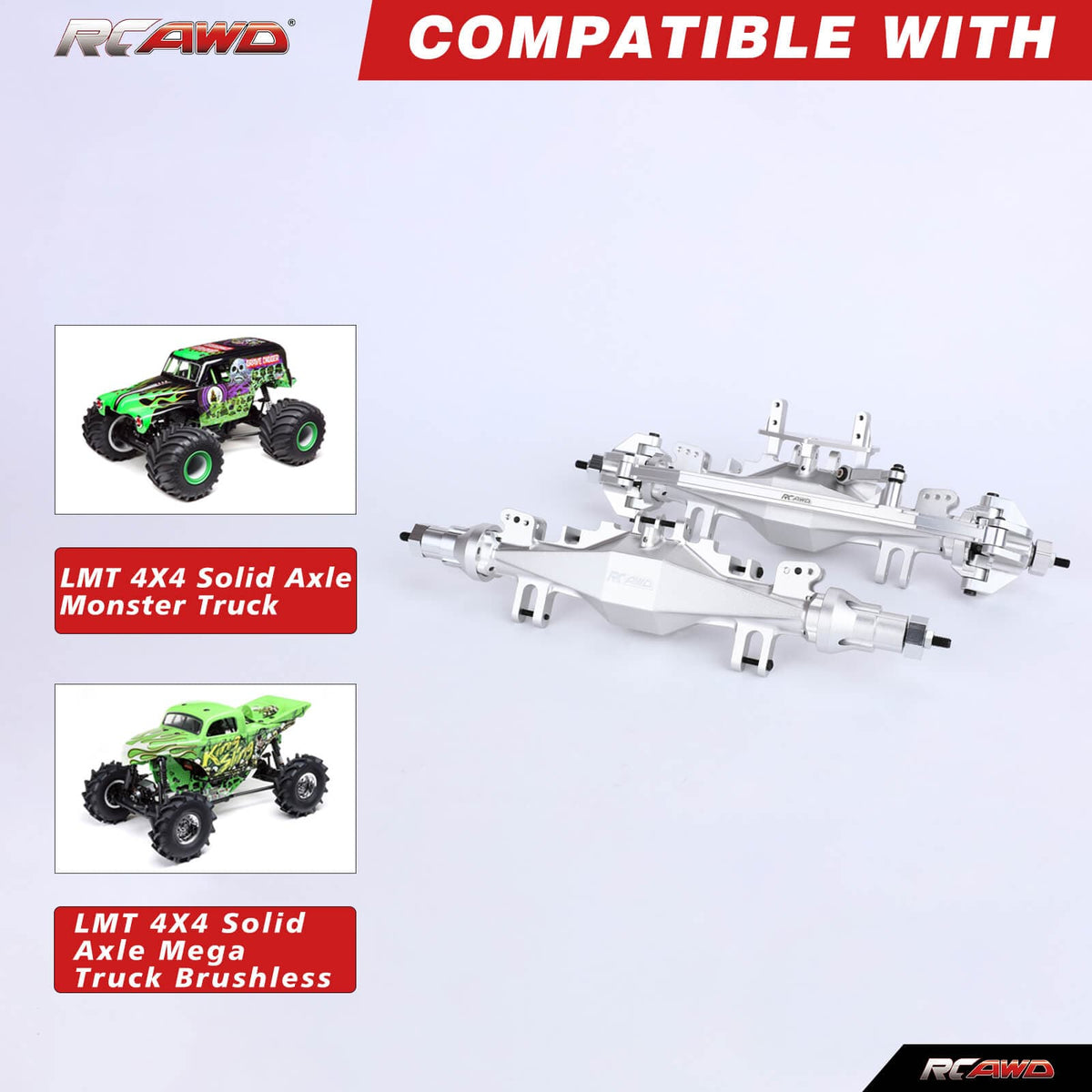 RCAWD LOSI 1/8 LMT RCAWD Losi LMT Front Rear Axle Assembly Set