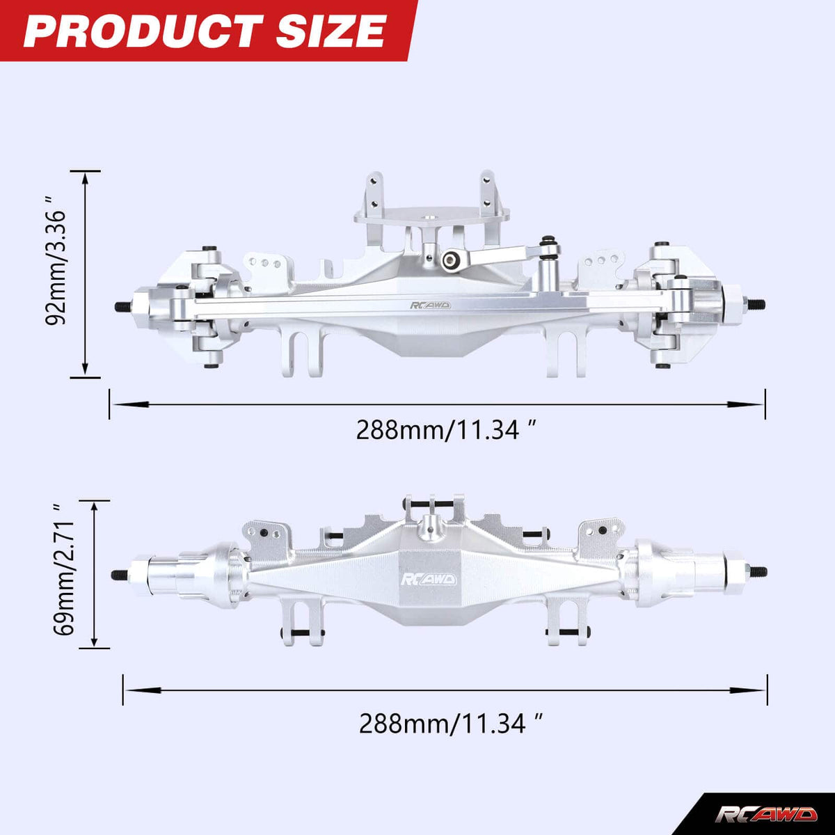 RCAWD LOSI 1/8 LMT RCAWD Losi LMT Front Rear Axle Assembly Set