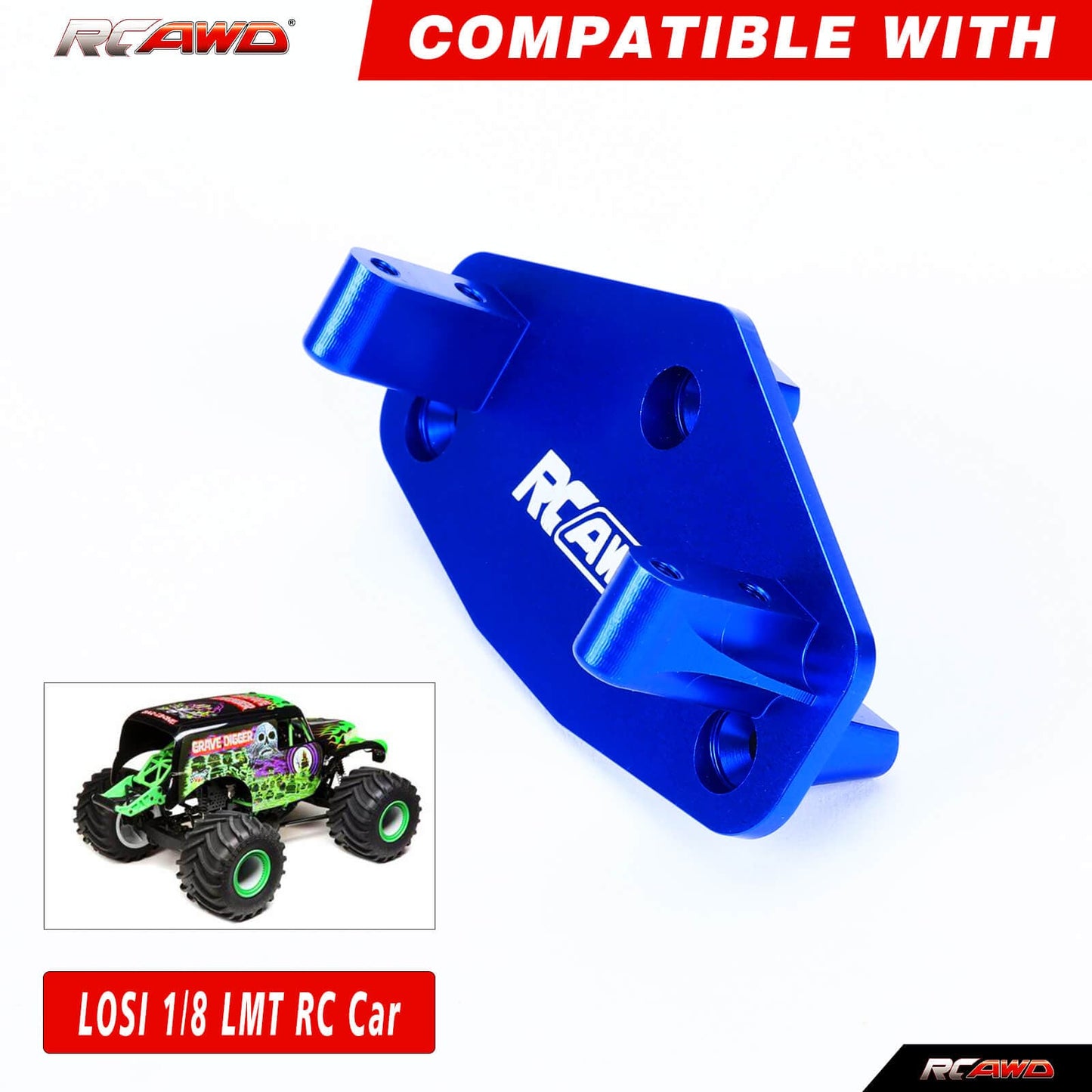 RCAWD LOSI 1/8 LMT RCAWD Losi LMT Upgrades Steering Servo Mount Plate