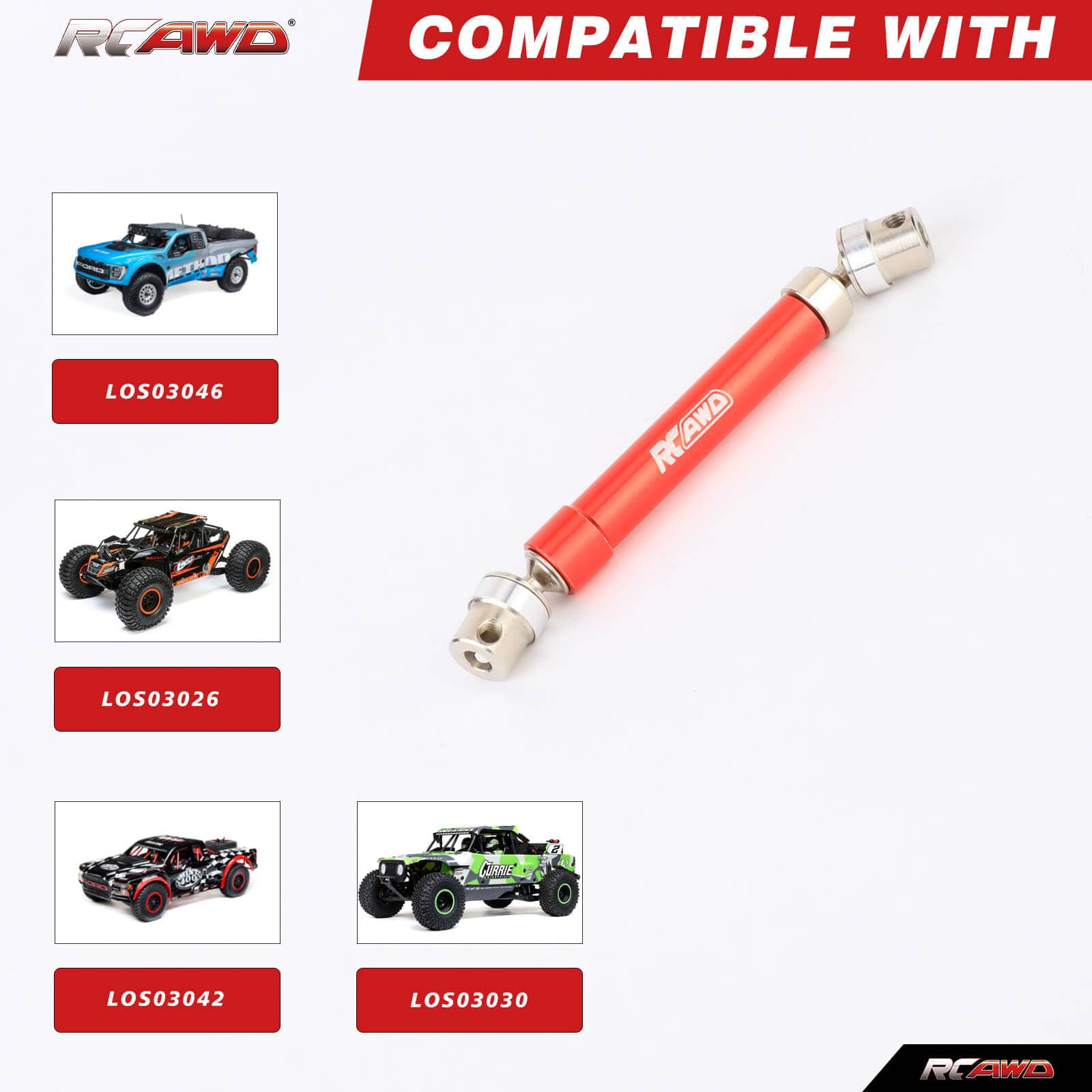 RCAWD LOSI 1/10 Baja Rey Rear Driveshaft Set LOS232005BL - RCAWD