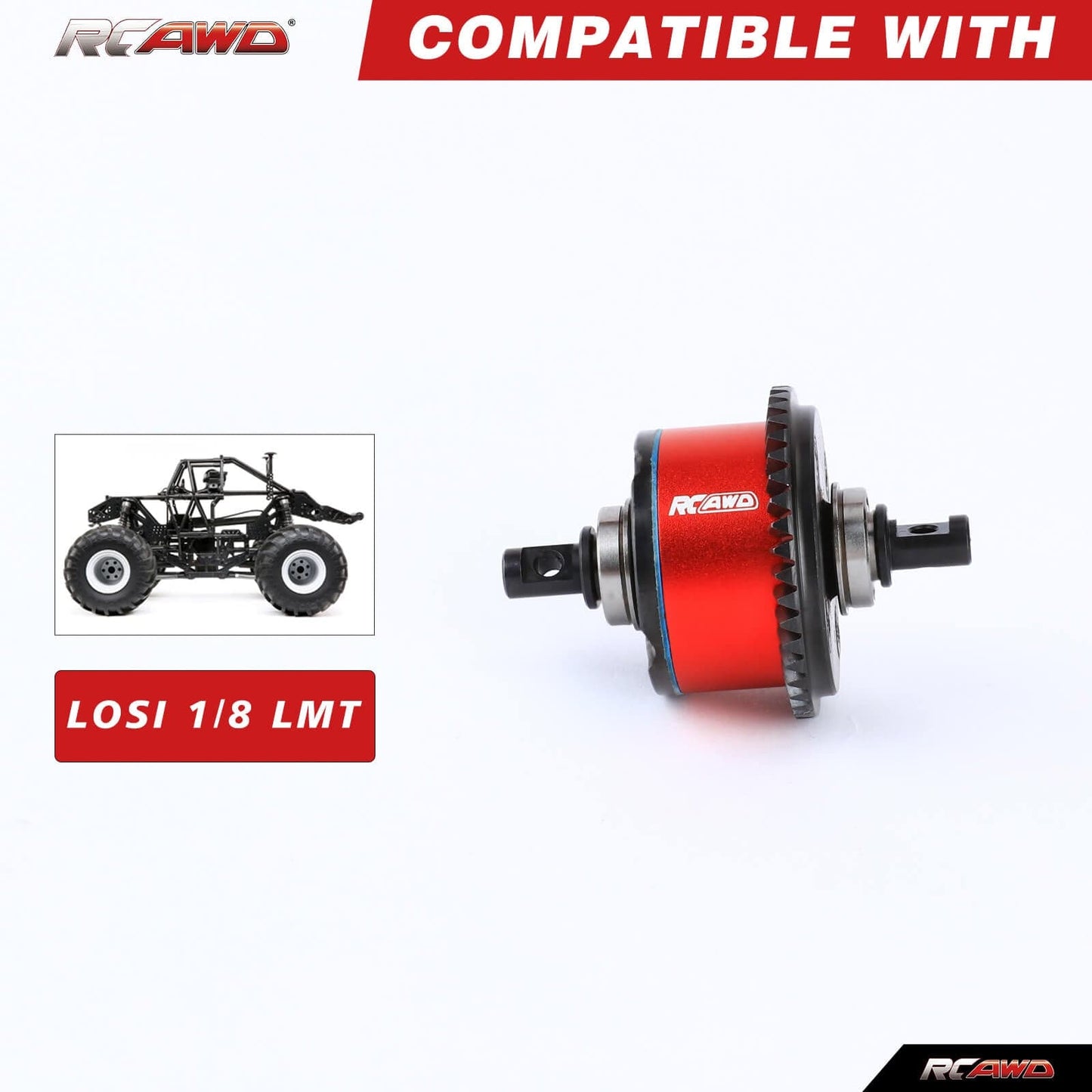 RCAWD Losi 1/8 LMT Center Diff Complete Set 43T 13T - RCAWD