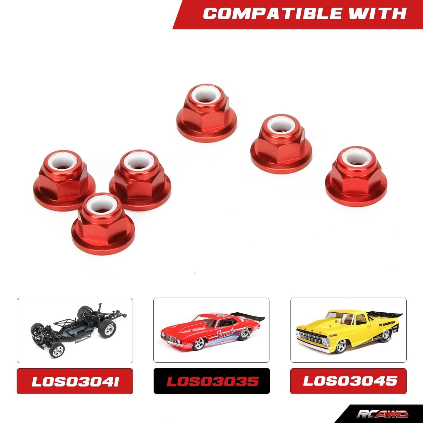 RCAWD Losi 22s Aluminum 4mm Nuts - RCAWD