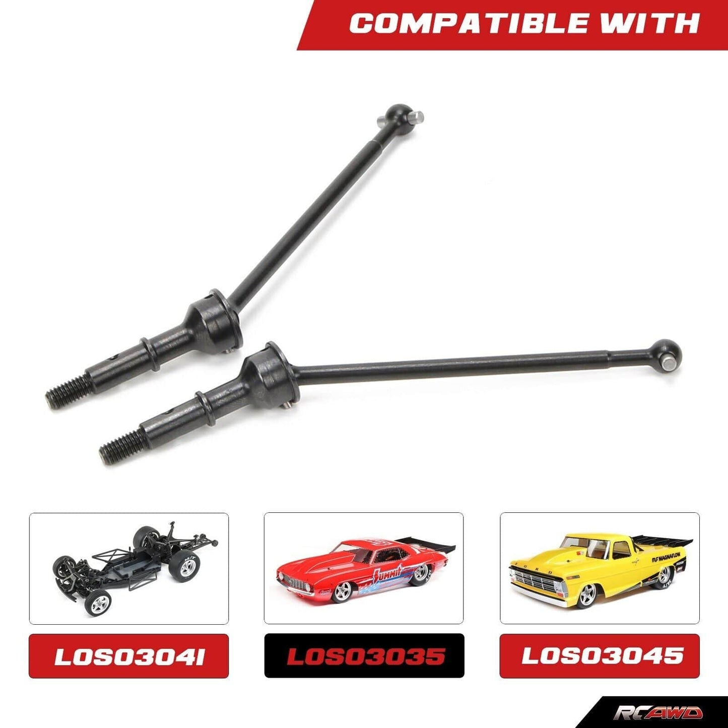 RCAWD Losi 22S Black RCAWD losi 22s CVD Driveshaft Set #45 Steel  LOS232071