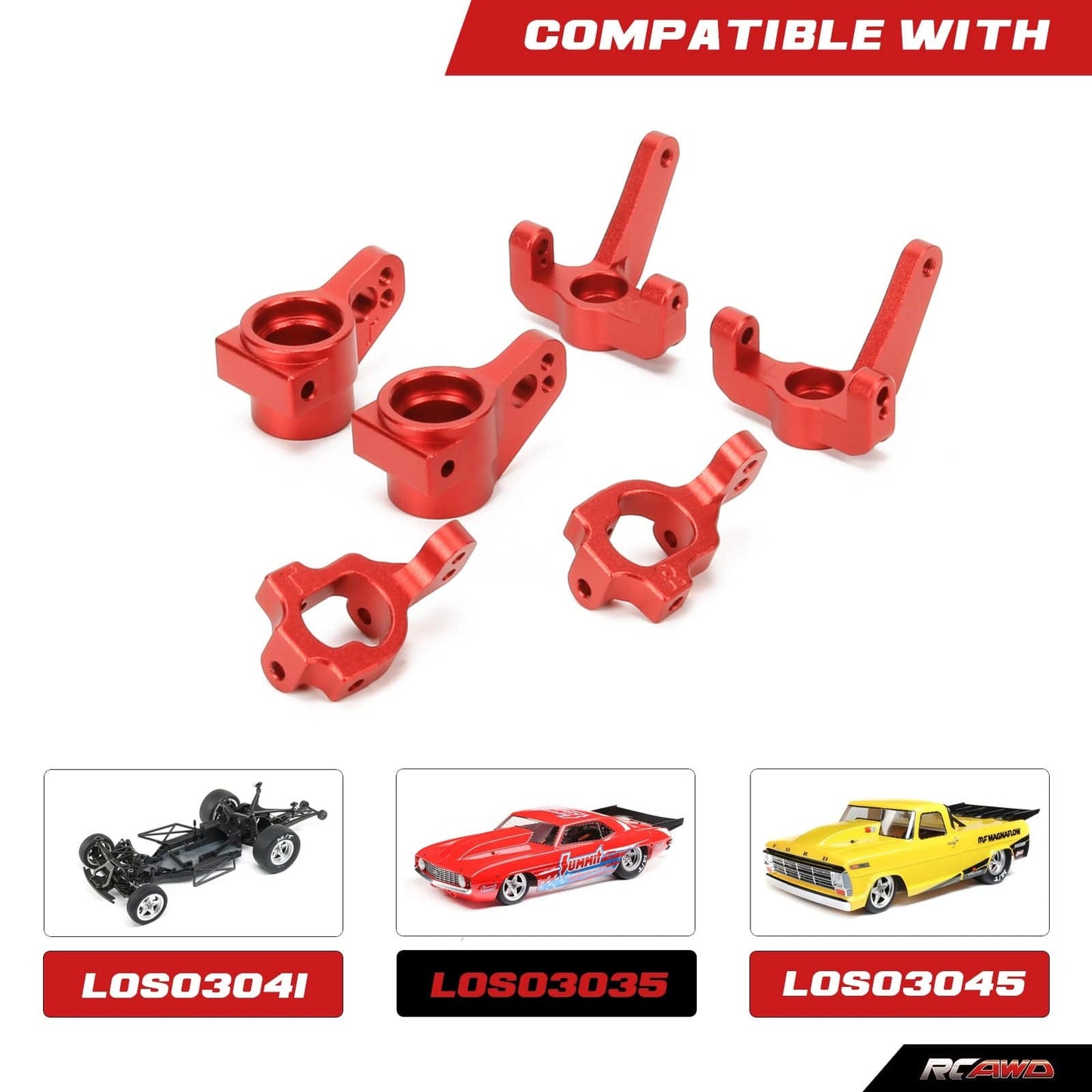 RCAWD Losi 22S RCAWD Losi 22s Upgrades Caster Block & Rear Hub & Front Spindle Set for Camaro