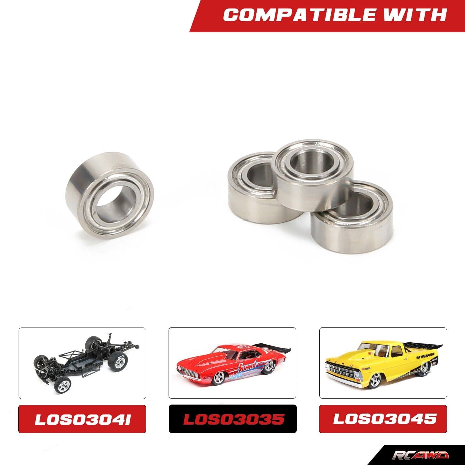 RCAWD Losi 22S Siliver RCAWD losi 22s upgrades Ball Bearing 5x10x4mm LOSA6937