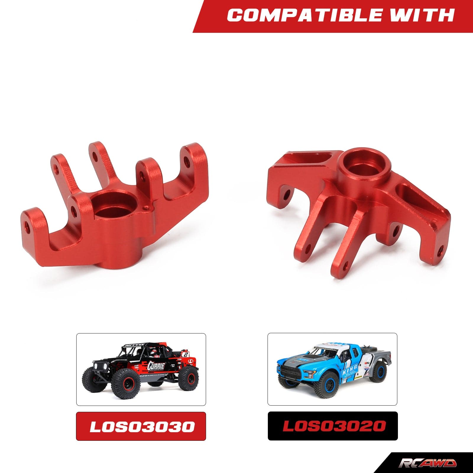 RCAWD LOSI Baja Rey 2.0 RCAWD Losi Baja Rey 2.0 Aluminum Front Hub Spindle Set