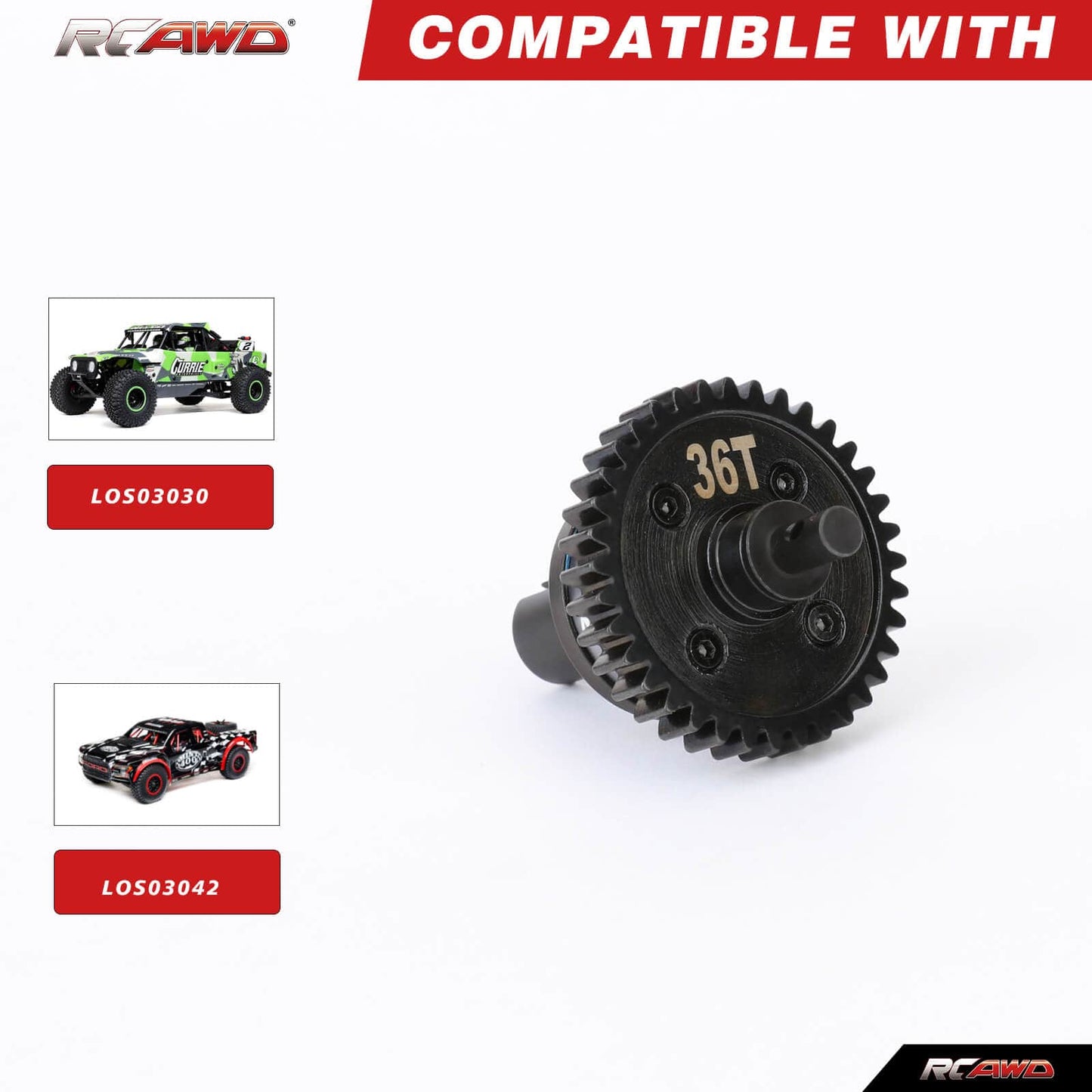 RCAWD losi baja rey 2.0 version 36T Center Diff RCAWD LOSI 1/10 Baja Rey Center Diff Complete Set 36T 2.0 Version