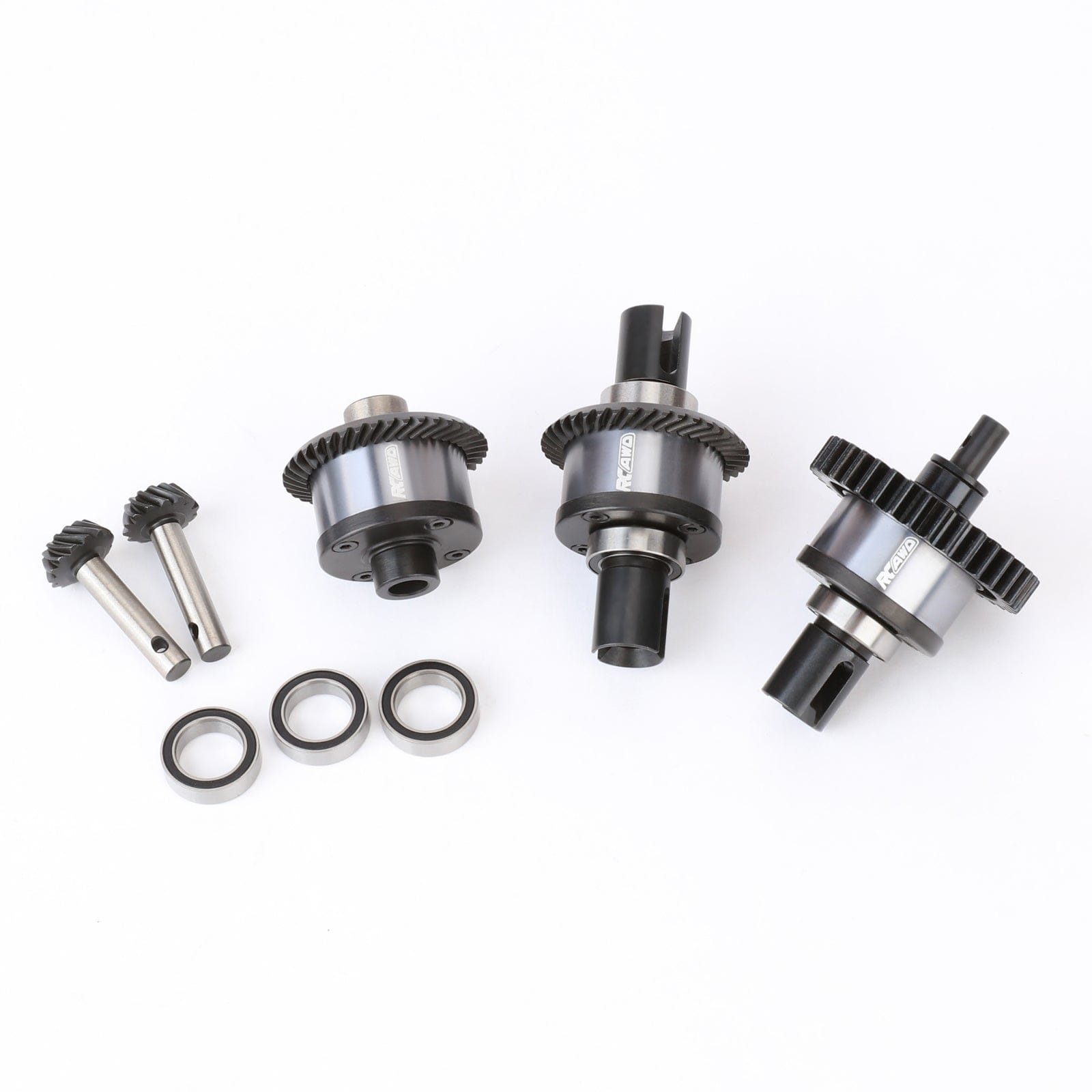 RCAWD LOSI 1/10 Baja Rey Front Center Rear Diff Assemblies Set 40T 36T ...