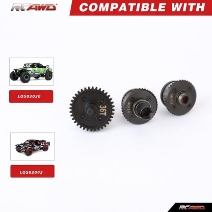 RCAWD losi baja rey 36T Front Rear Diff 40T Center Diff RCAWD LOSI 1/10 Baja Rey Complete Diff Set 40T 36T