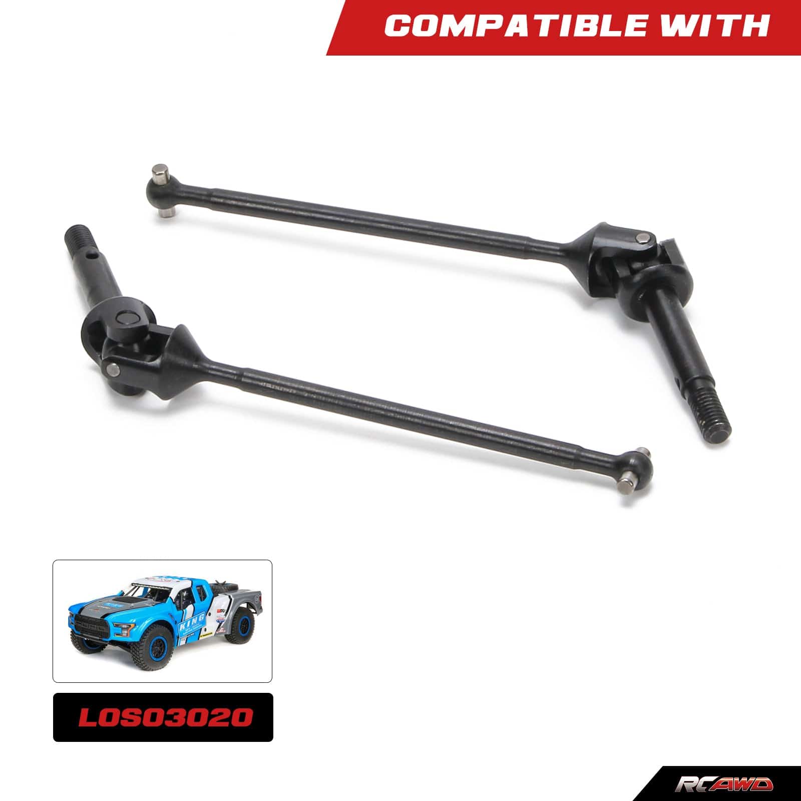 RCAWD Losi Baja Rey #45 steel 130mm Front Axle - RCAWD