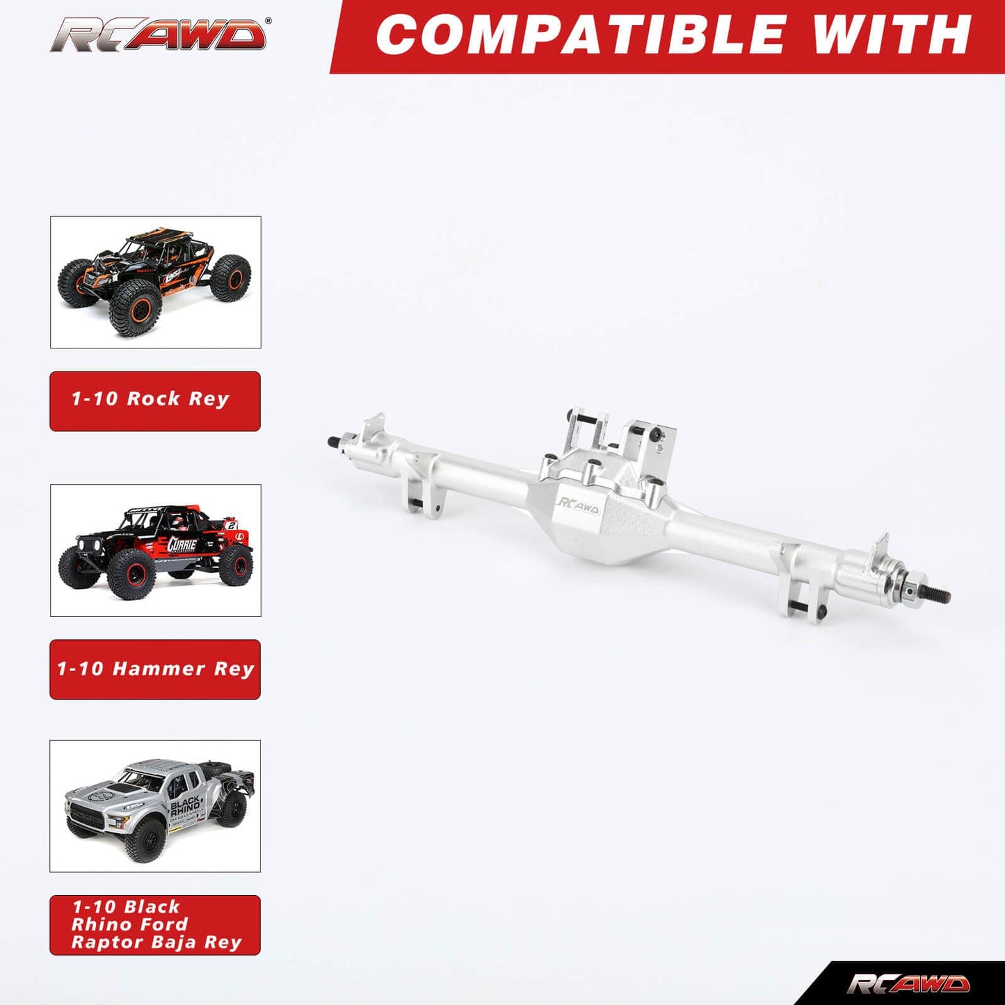 RCAWD Losi Baja Rey 4WD Upgrades Rear Axles complete Set with gears and metal axles - RCAWD