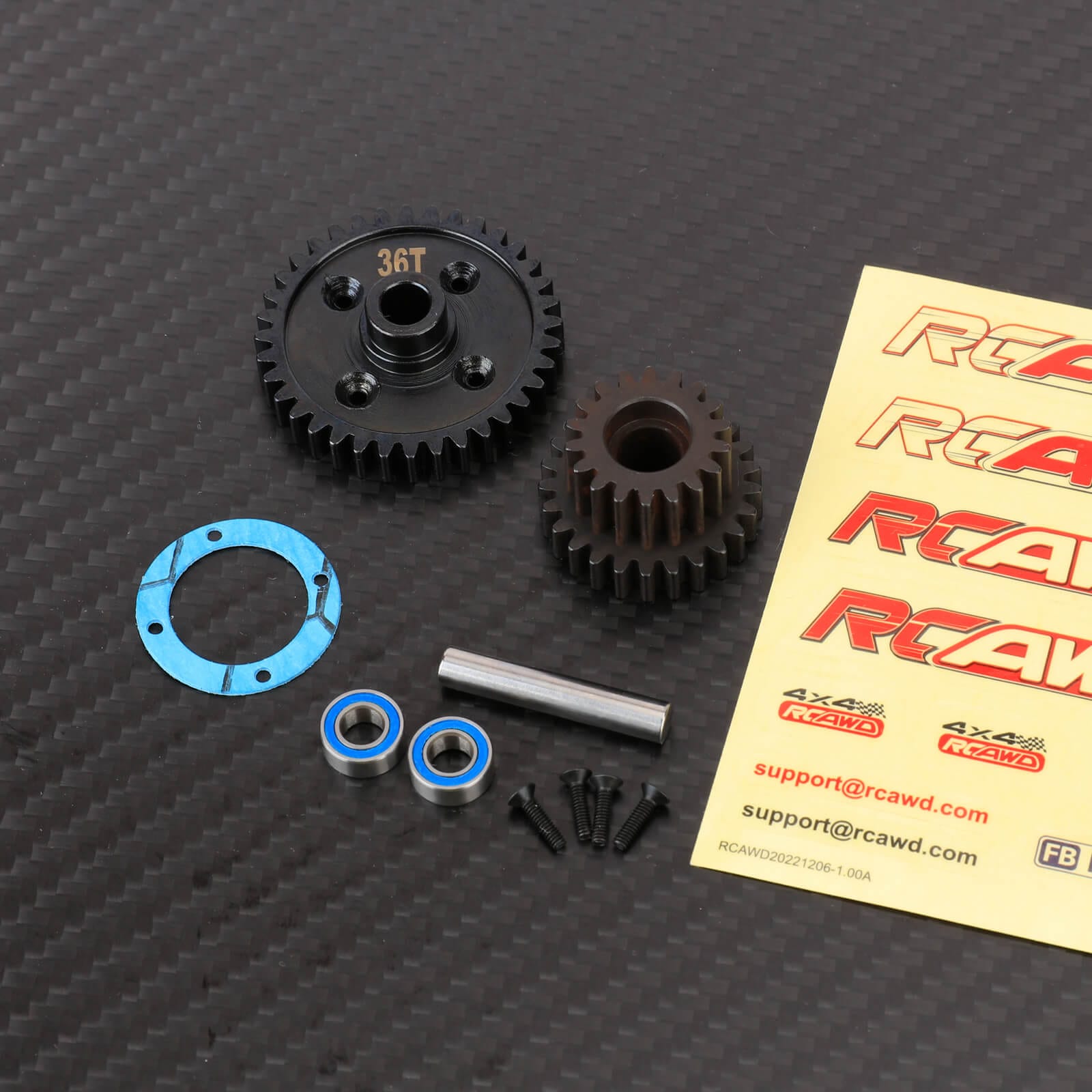 RCAWD losi baja rey Center Transmission Gear Set RCAWD 36T Steel Center Differential Reduction Spur Gear Set For Losi 1/10 Baja Rock Hammer Rey