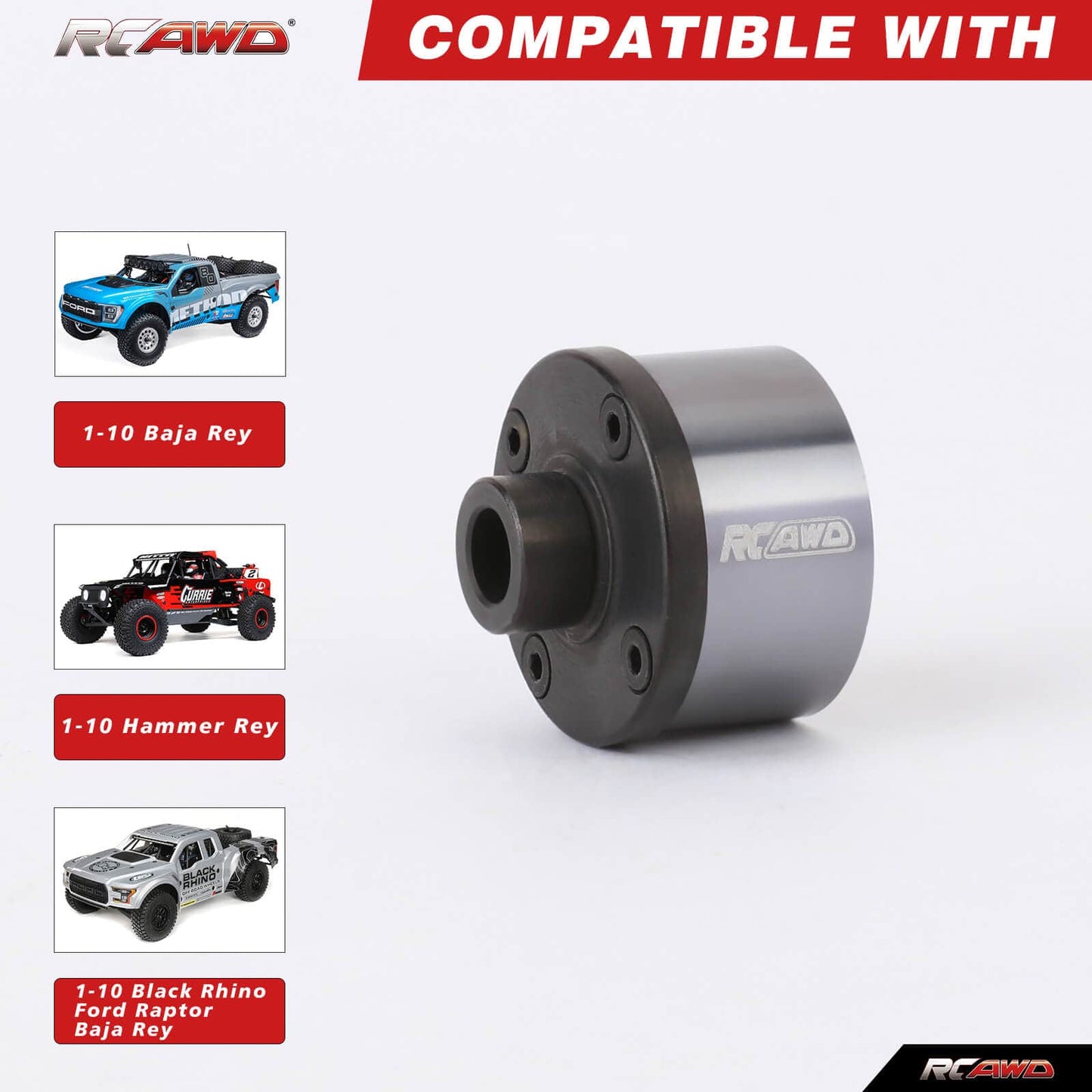 RCAWD losi baja rey Differential Housing RCAWD Front Center Rear Diff Housing Set for Losi 1/10 Baja Rock Hammer Rey