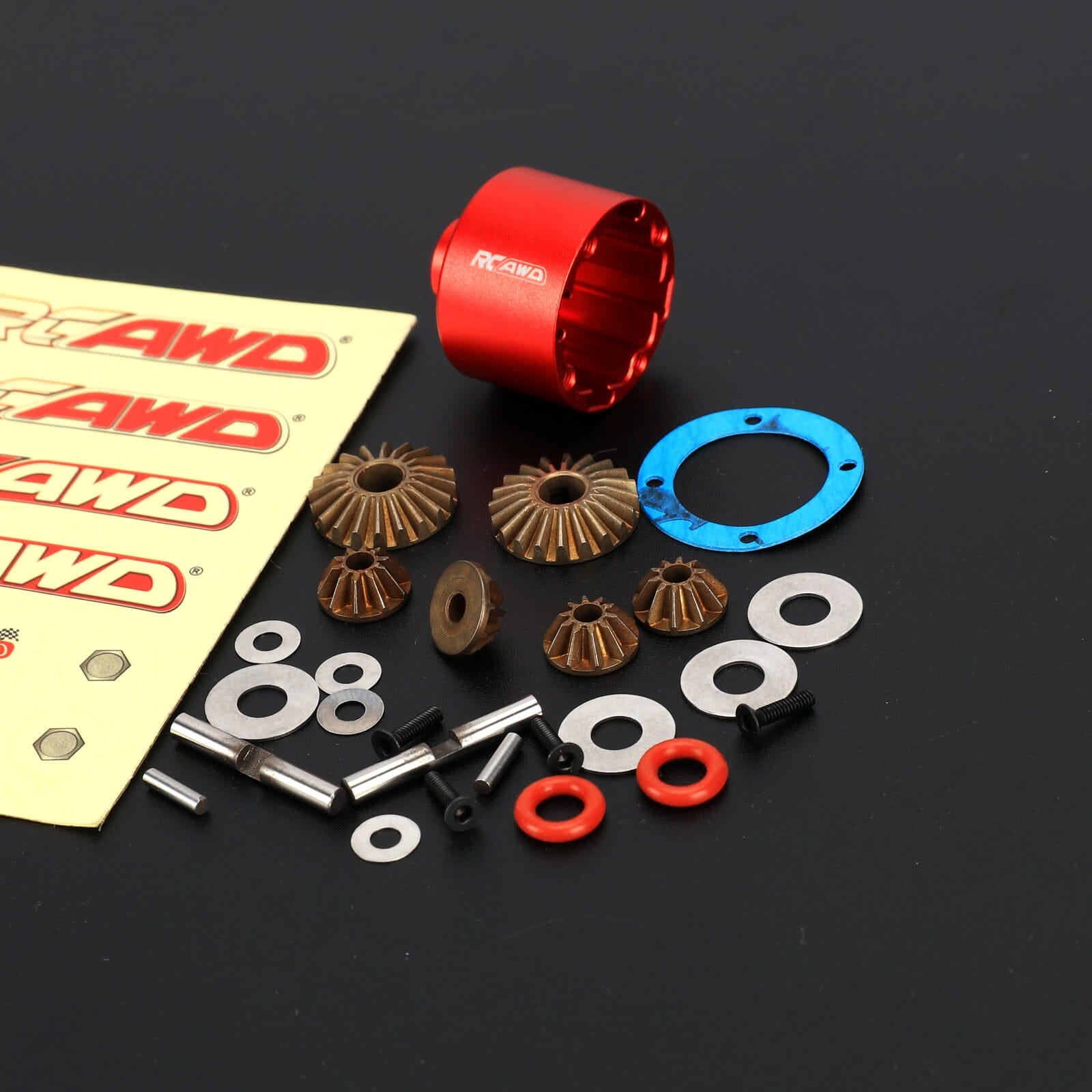 RCAWD losi baja rey Front / Red RCAWD Losi Baja Rey 4WD Upgrades Front Center Rear HD Diff Housing and Internals Set