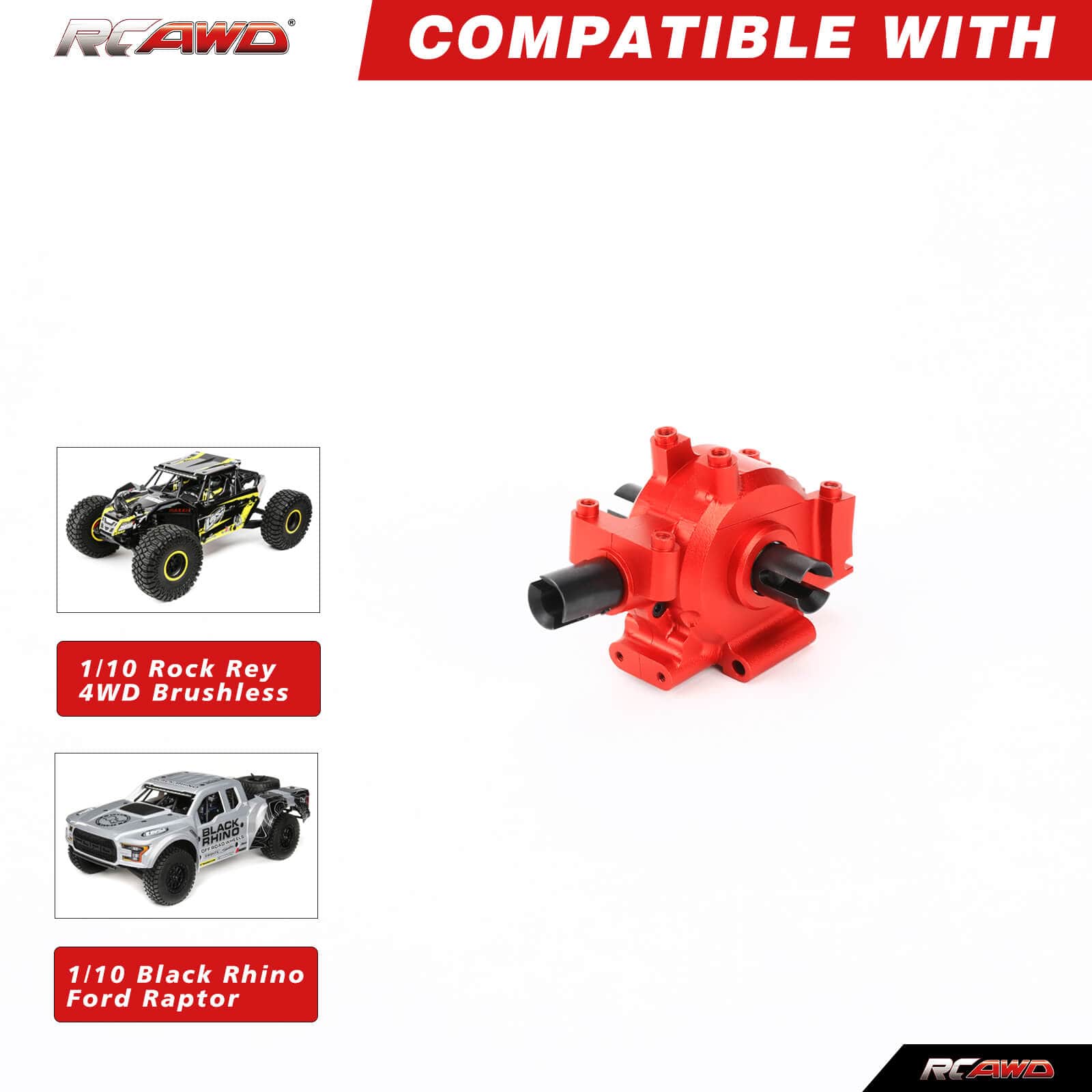 RCAWD Losi Baja Rey Rock Rey Upgrades Front Differential Complete Set  D3-LOS232003R - RCAWD