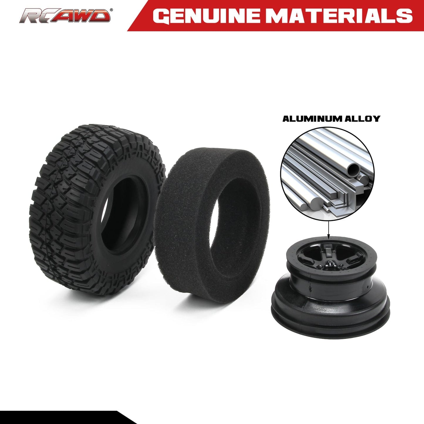 RCAWD losi baja rey RCAWD Losi Baja Rey Tires 119 *47mm Pre-glued 5 Spokes Square Pattern 4pcs