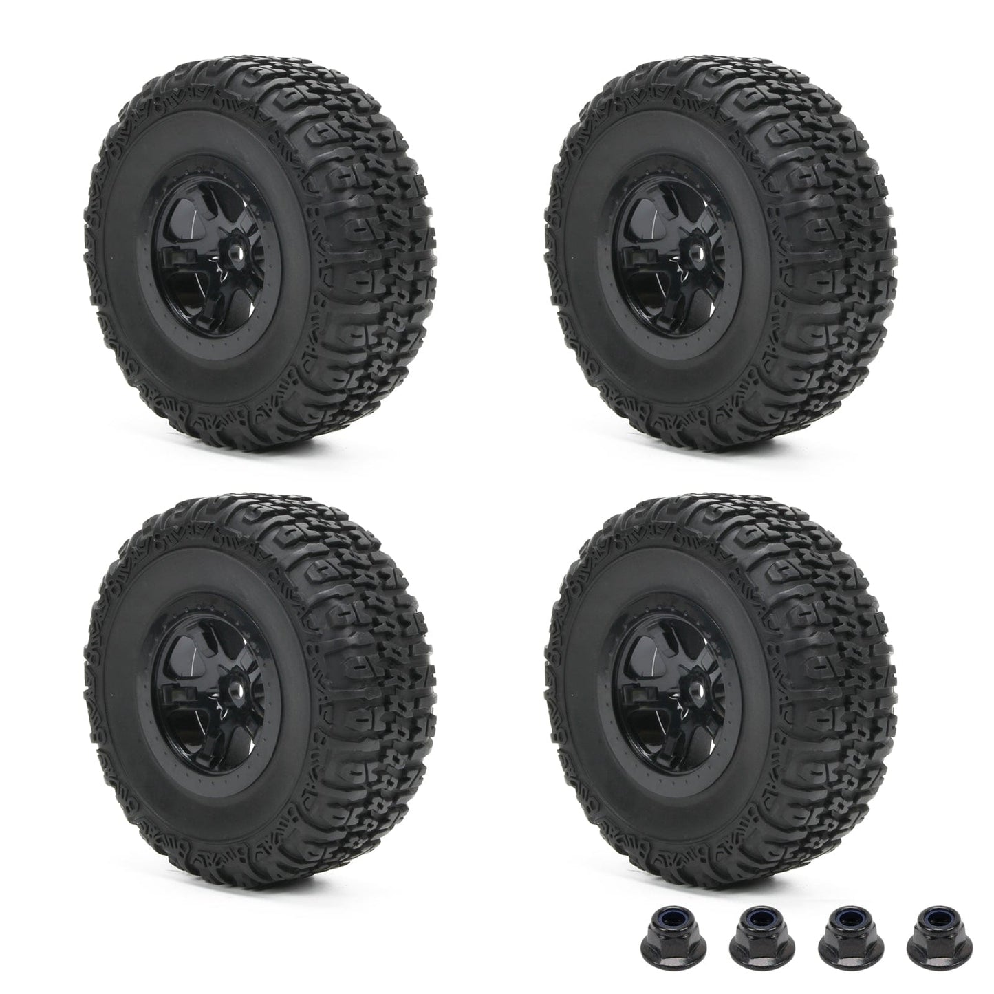 RCAWD losi baja rey RCAWD Losi Baja Rey Tires 119 *47mm Pre-glued 5 Spokes Square Pattern 4pcs