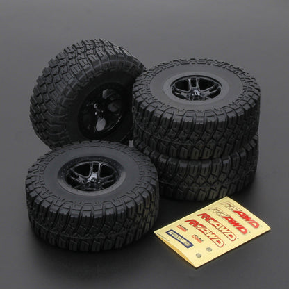 RCAWD losi baja rey Square Tires RCAWD Losi Baja Rey 119*47mm  Mounted Tires  Pre-glued 10 Spokes 4pcs