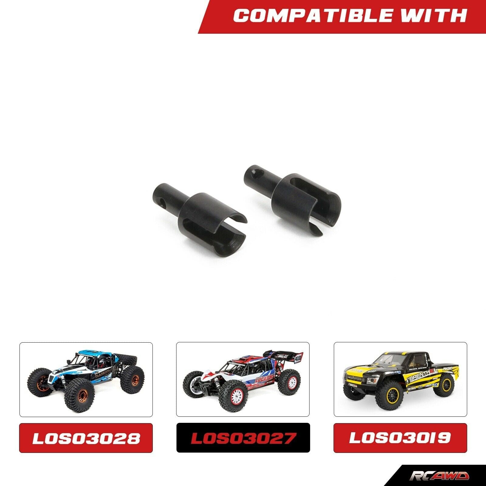 RCAWD LOSI Lasernut U4 Black RCAWD Losi Lasernut upgrade parts Diff Outdrive LOS232030