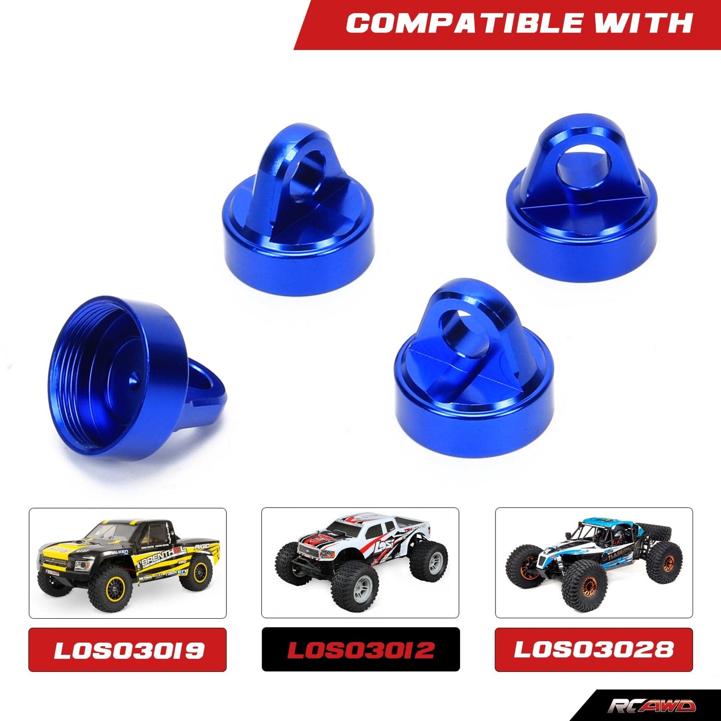 RCAWD LOSI Lasernut U4 RCAWD Losi Lasernut Upgrades Aluminum Shock Caps 4pcs