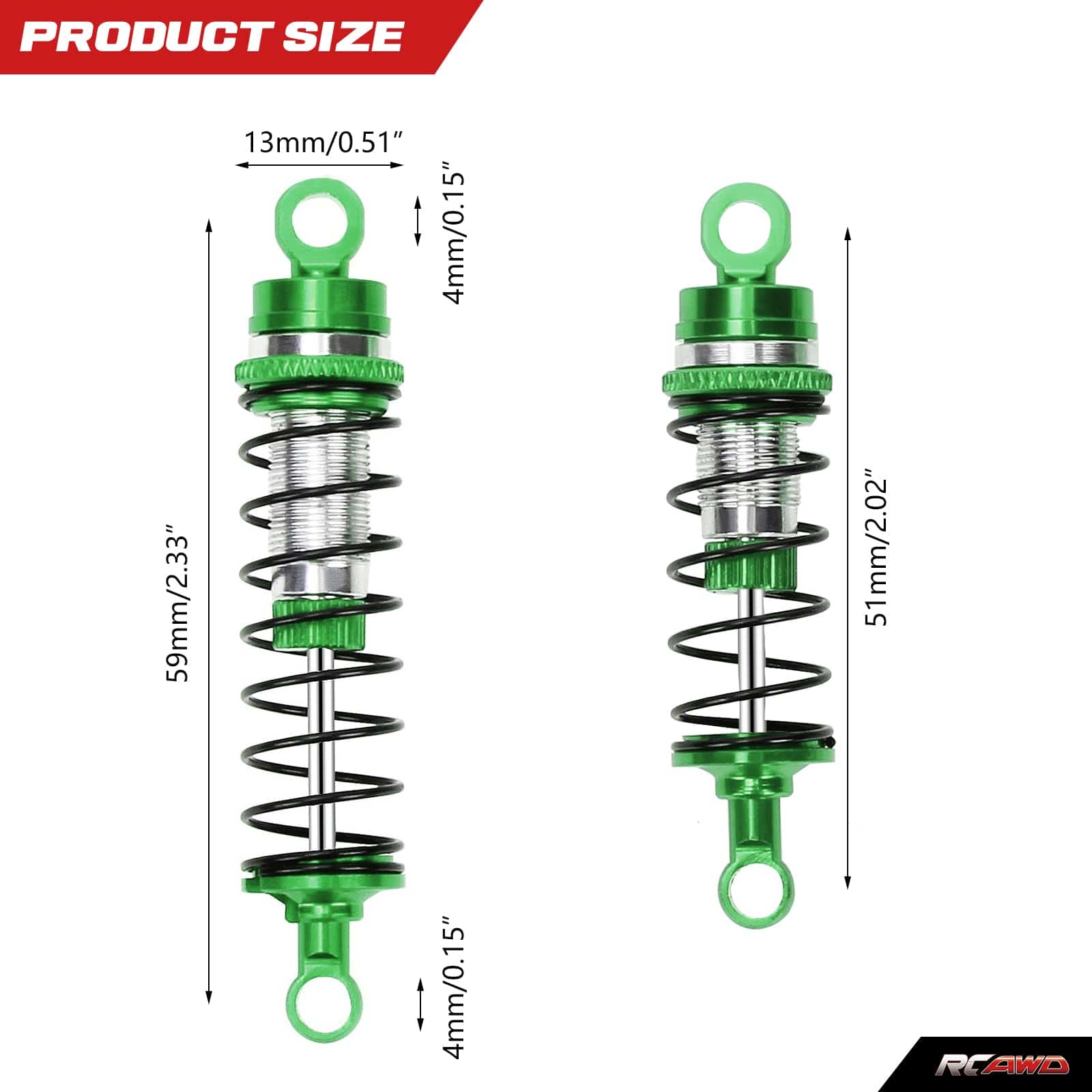 RCAWD LOSI mini - B mini - T Upgrades Shock Absorber Damper Oil Filled Type LOS213000 LOS213001 - RCAWD