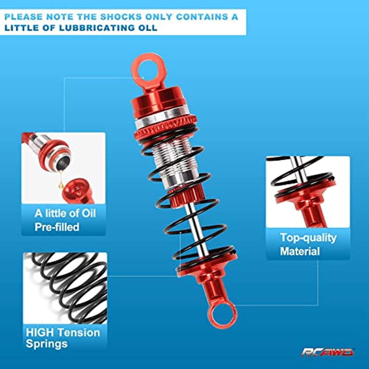 RCAWD LOSI mini - B mini - T Upgrades Shock Absorber Damper Oil Filled Type LOS213000 LOS213001 - RCAWD