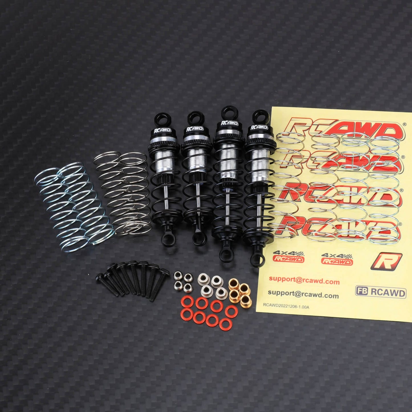 RCAWD LOSI MINI Full Set-Black RCAWD LOSI mini-B mini-T Shock Absorber Damper Oil Filled Type 2.0 Version