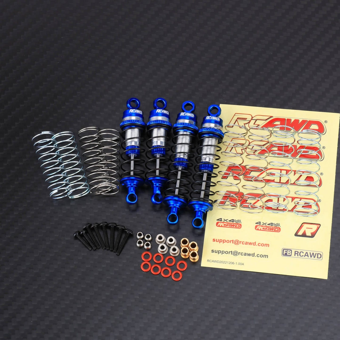 RCAWD LOSI MINI Full Set-Blue RCAWD LOSI mini-B mini-T Shock Absorber Damper Oil Filled Type 2.0 Version