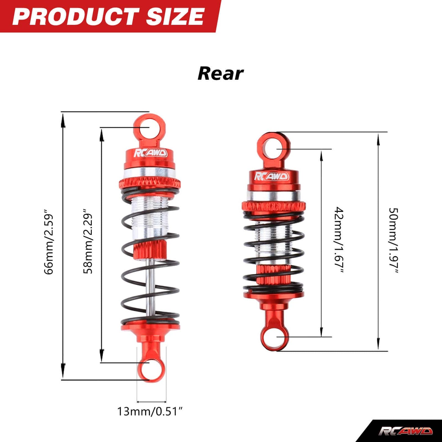 RCAWD LOSI MINI RCAWD LOSI mini-B mini-T Shock Absorber Damper Oil Filled Type 2.0 Version