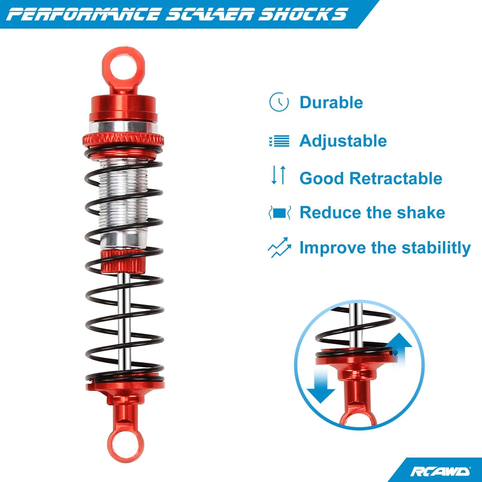 RCAWD LOSI MINI RCAWD Losi mini-B mini-T upgrade parts rear shock absorber damper oil filled type LOS213001