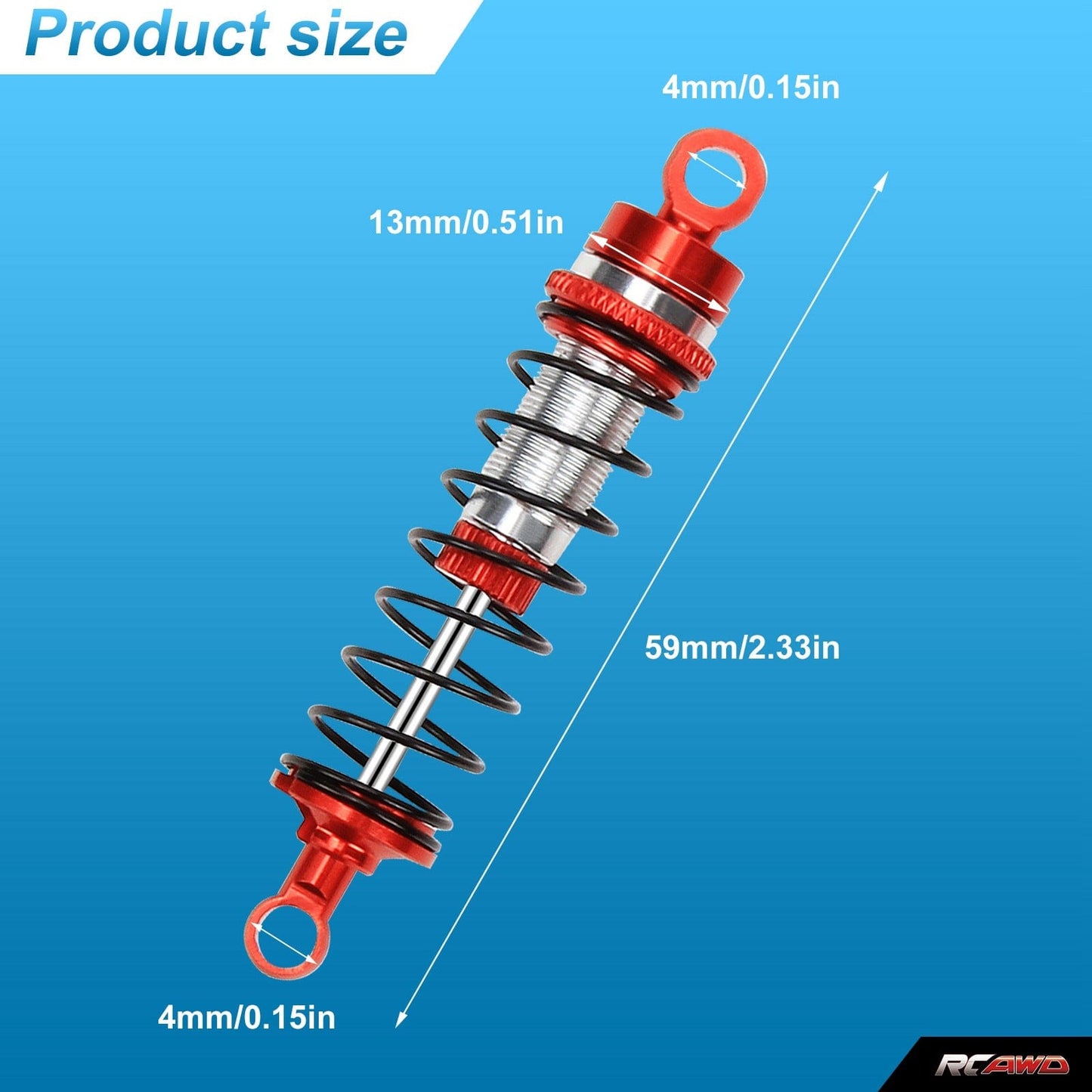 RCAWD LOSI MINI RCAWD Losi mini-B mini-T upgrade parts rear shock absorber damper oil filled type LOS213001